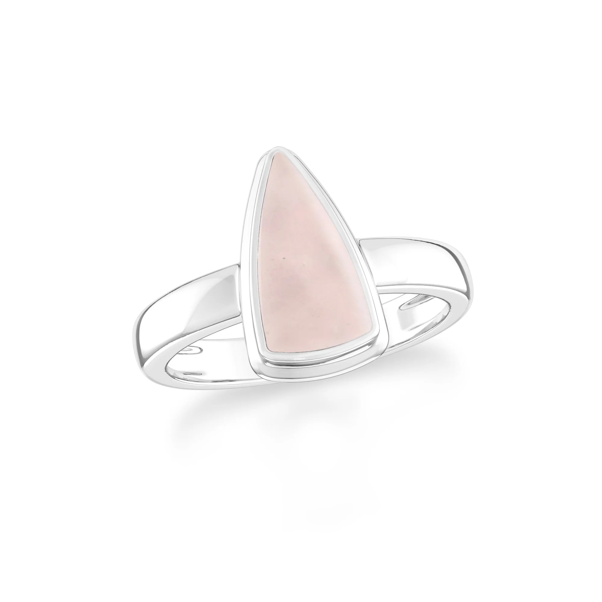 rose-quartz bezel-set ring