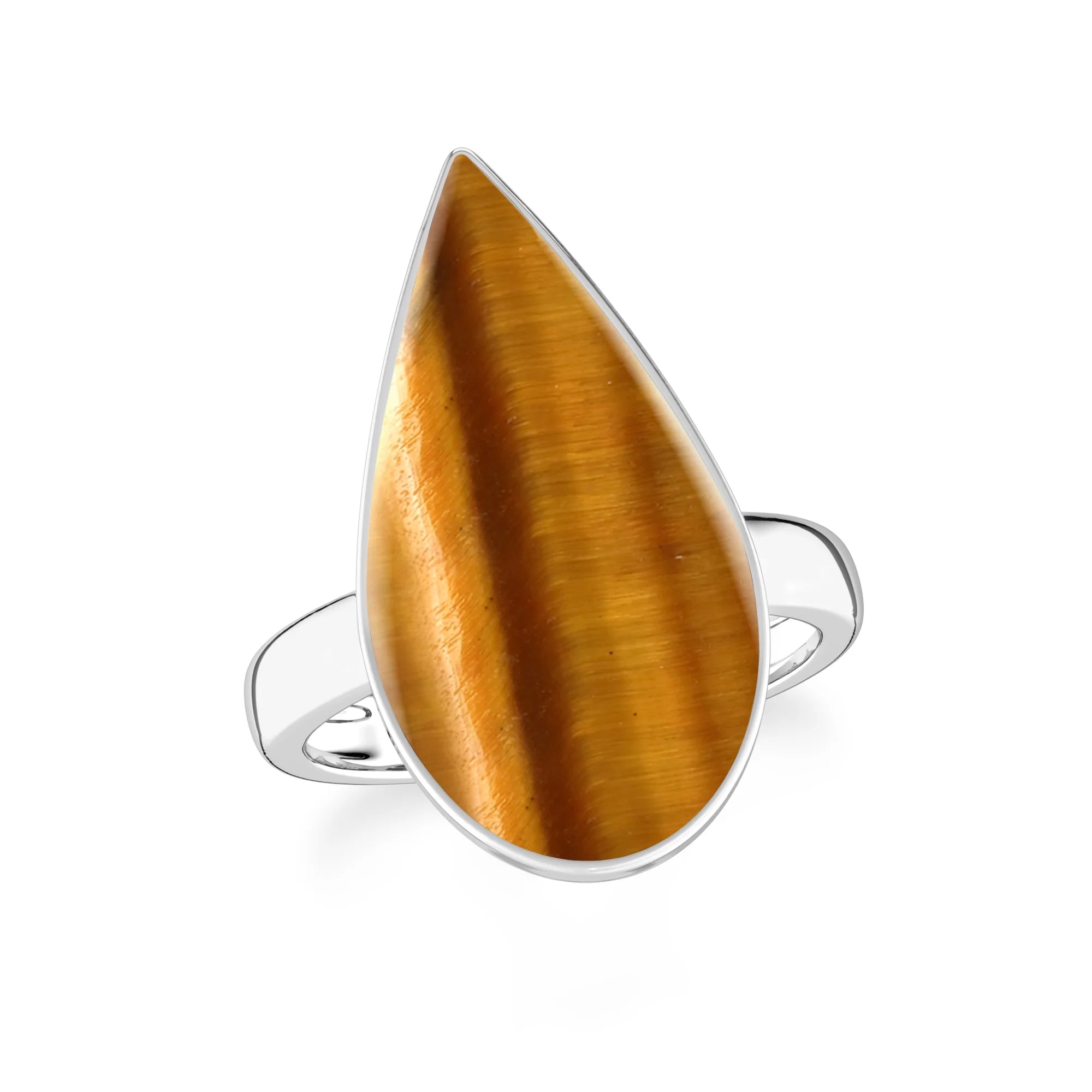 tiger-eye bezel-set ring