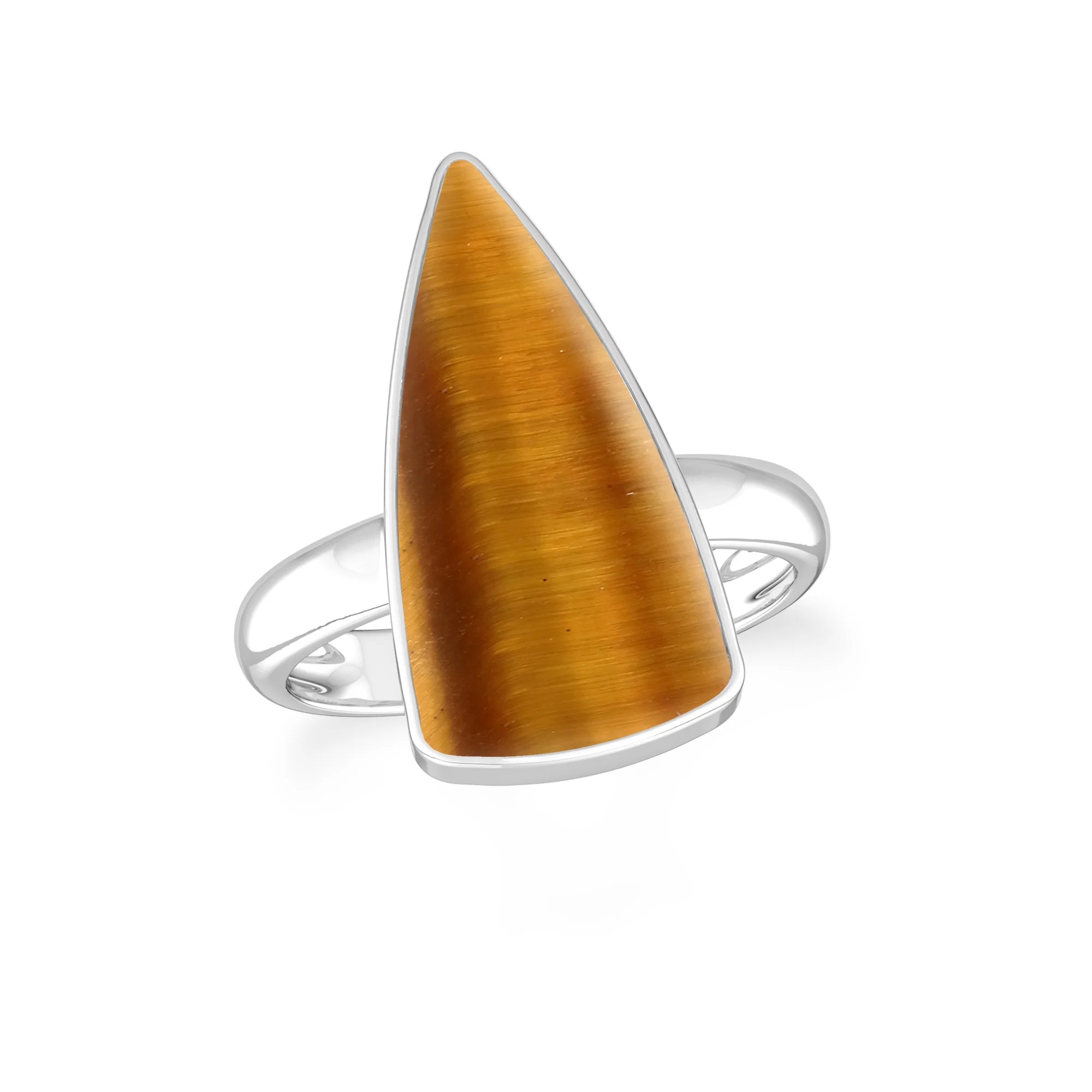 tiger-eye bezel-set ring