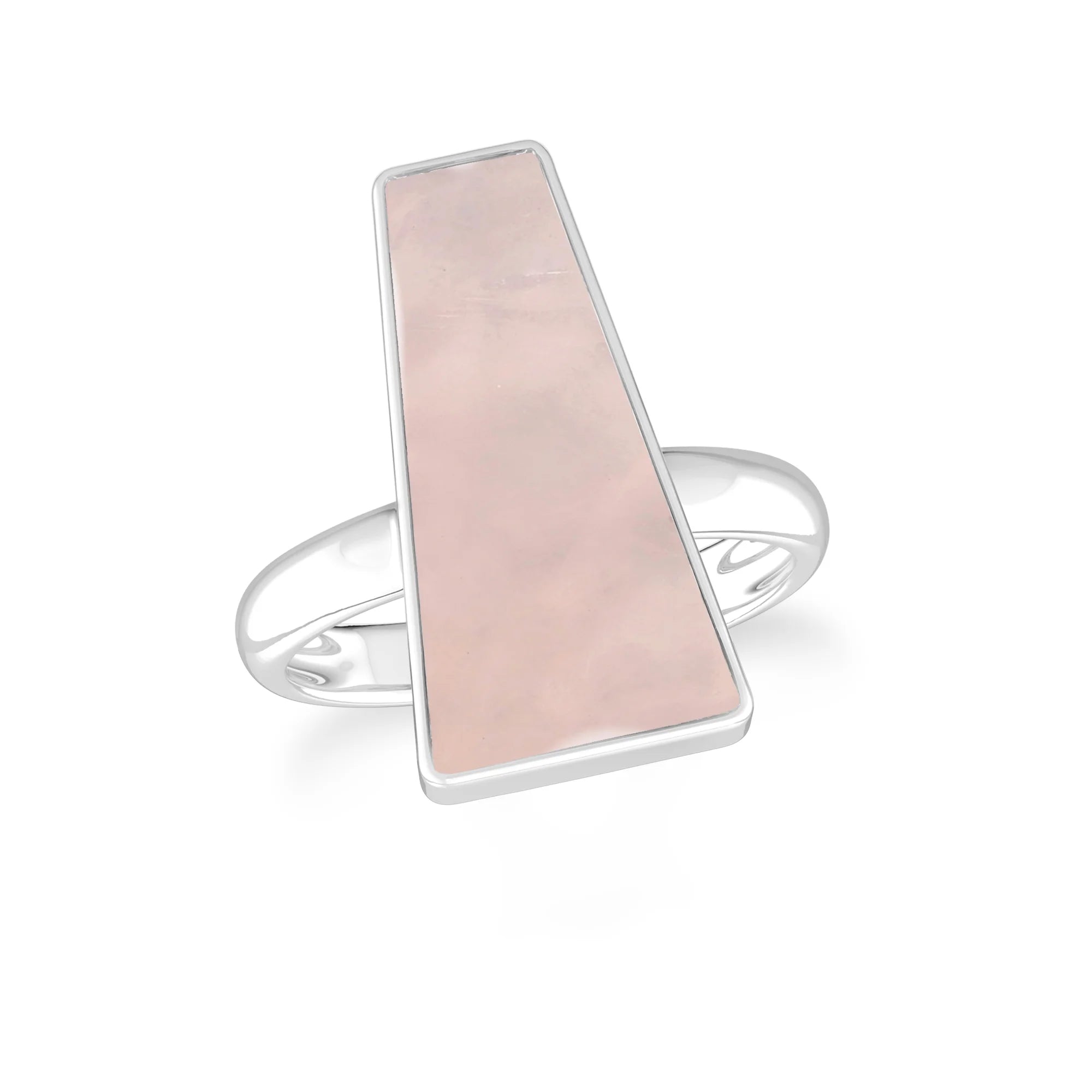 rose-quartz bezel-set ring