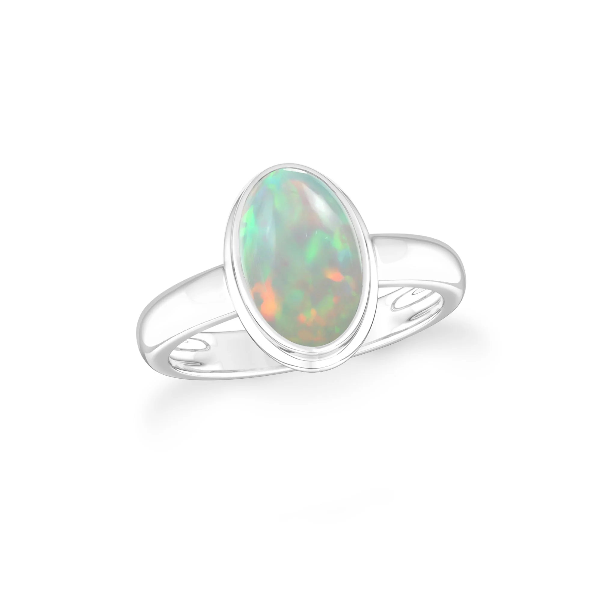 ethiopian-opal bezel-set ring
