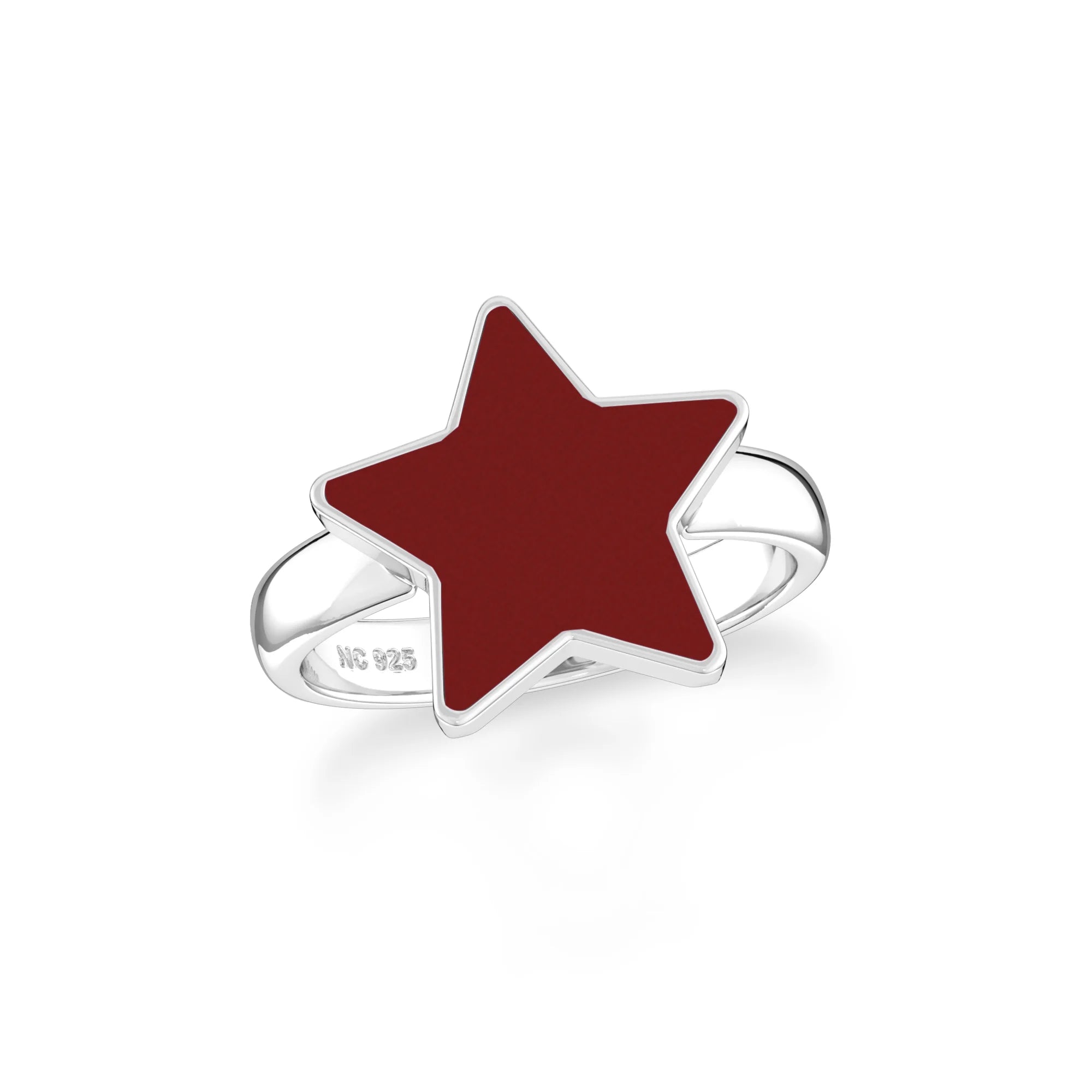 red garnet bezel-set ring