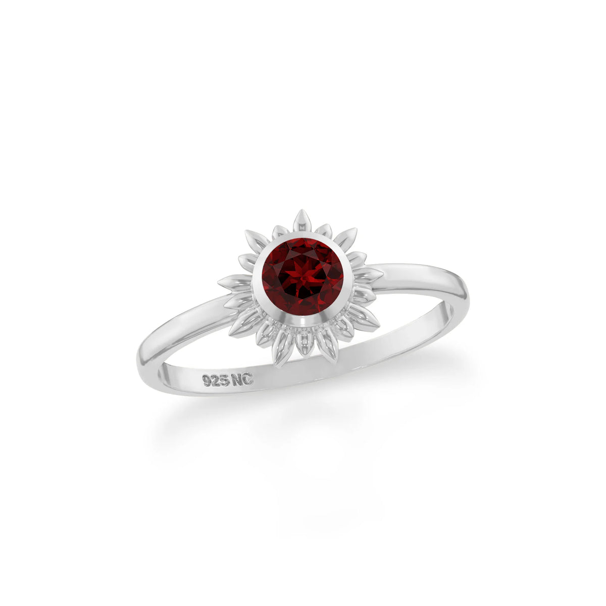 garnet stackable bezel-set ring