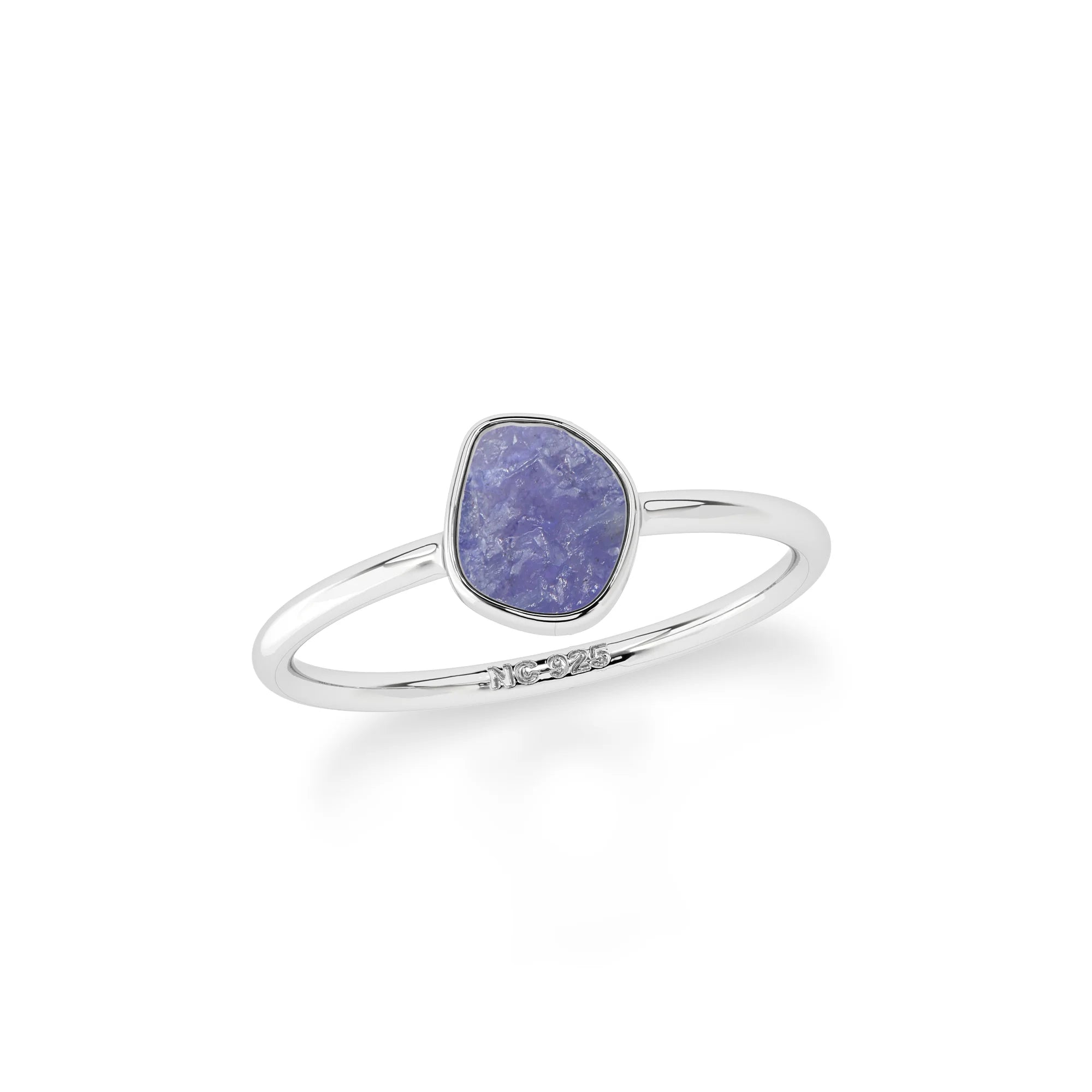 tanzanite stackable bezel-set ring