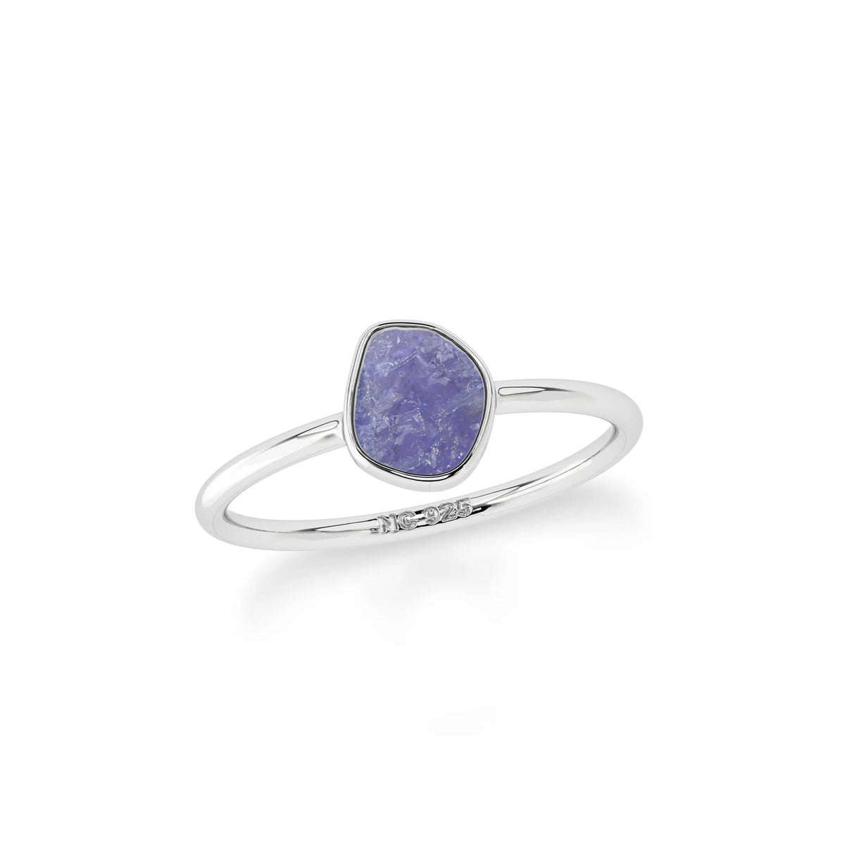 tanzanite stackable bezel-set ring