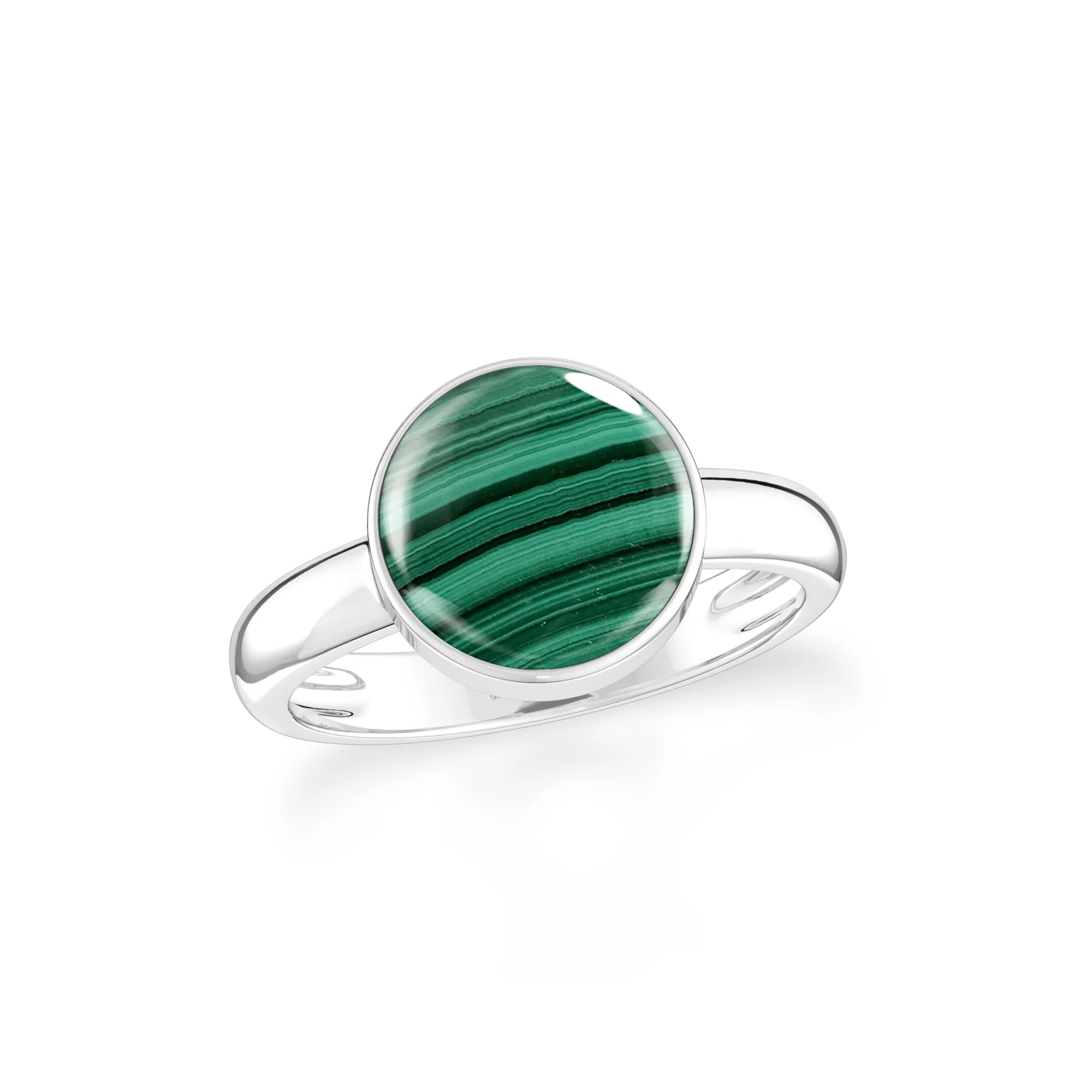 malachite bezel-set ring