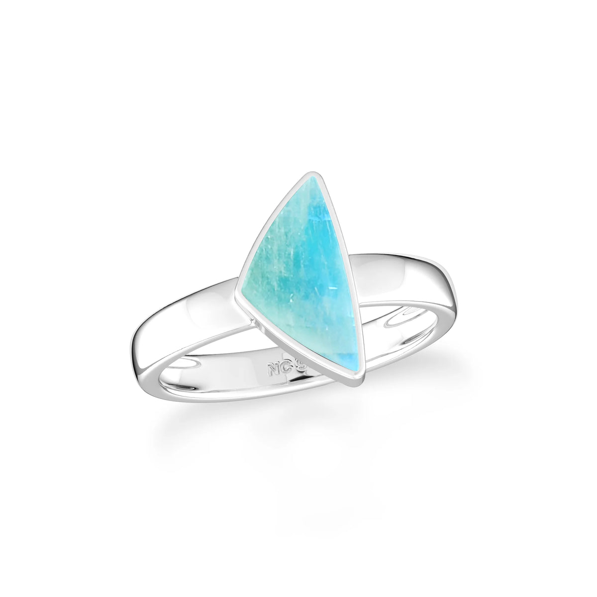 green-moonstone bezel-set ring