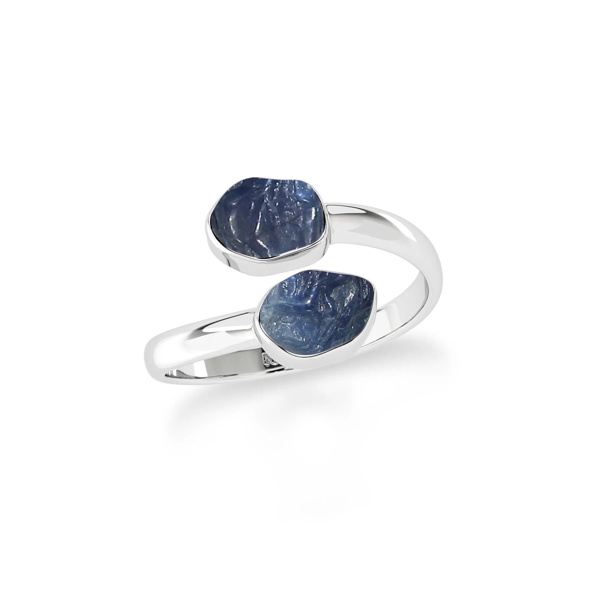 blue sapphire stackable bezel-set ring