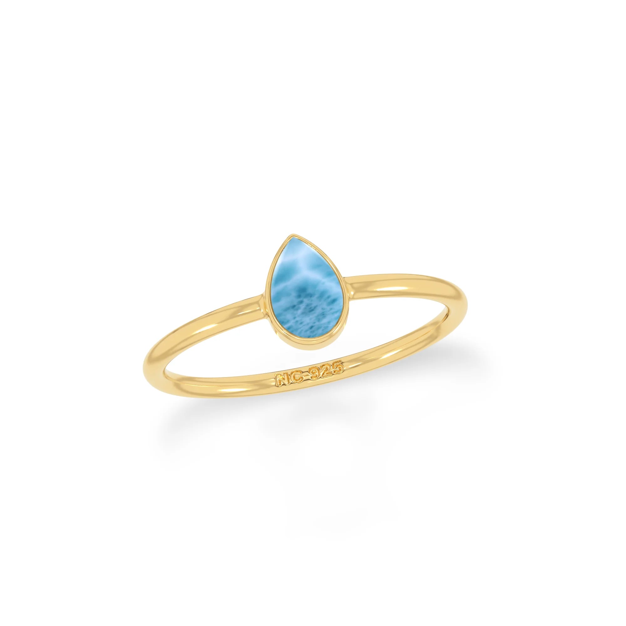 larimar bezel-set ring