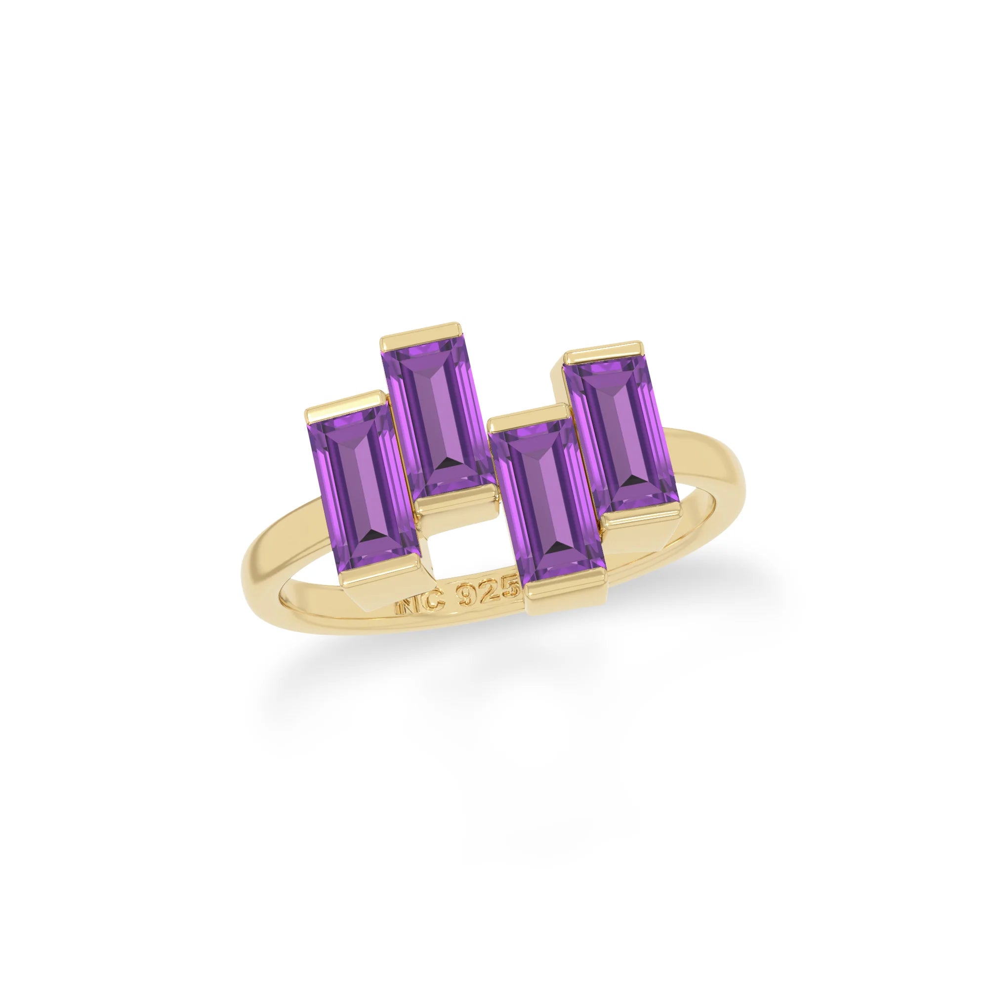 natural amethyst ring for women in 18k gold vermeil