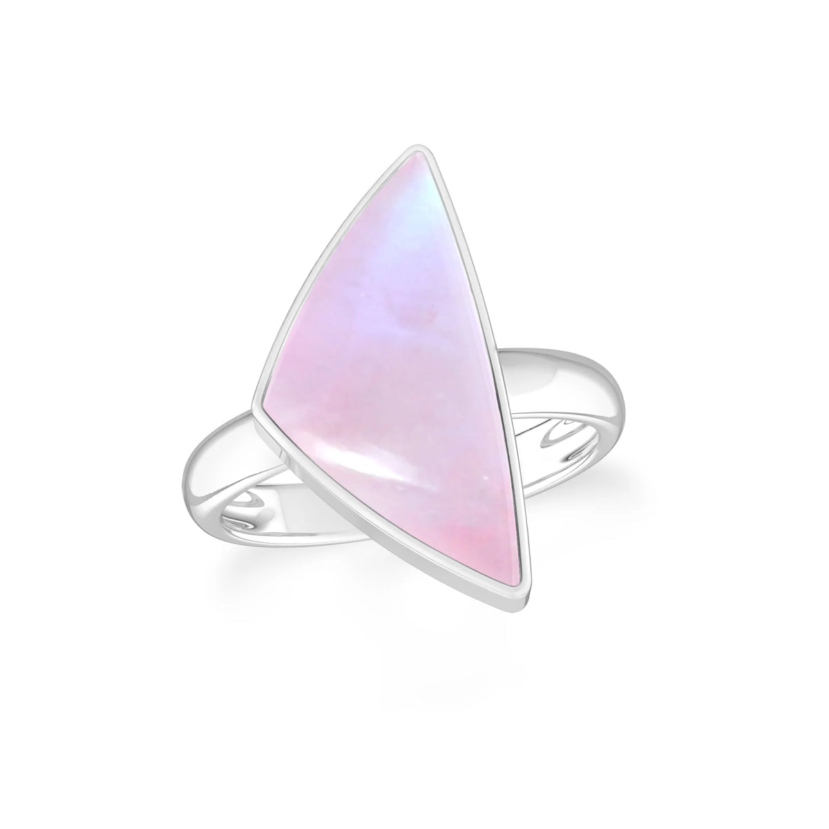 pink-moonstone bezel-set ring