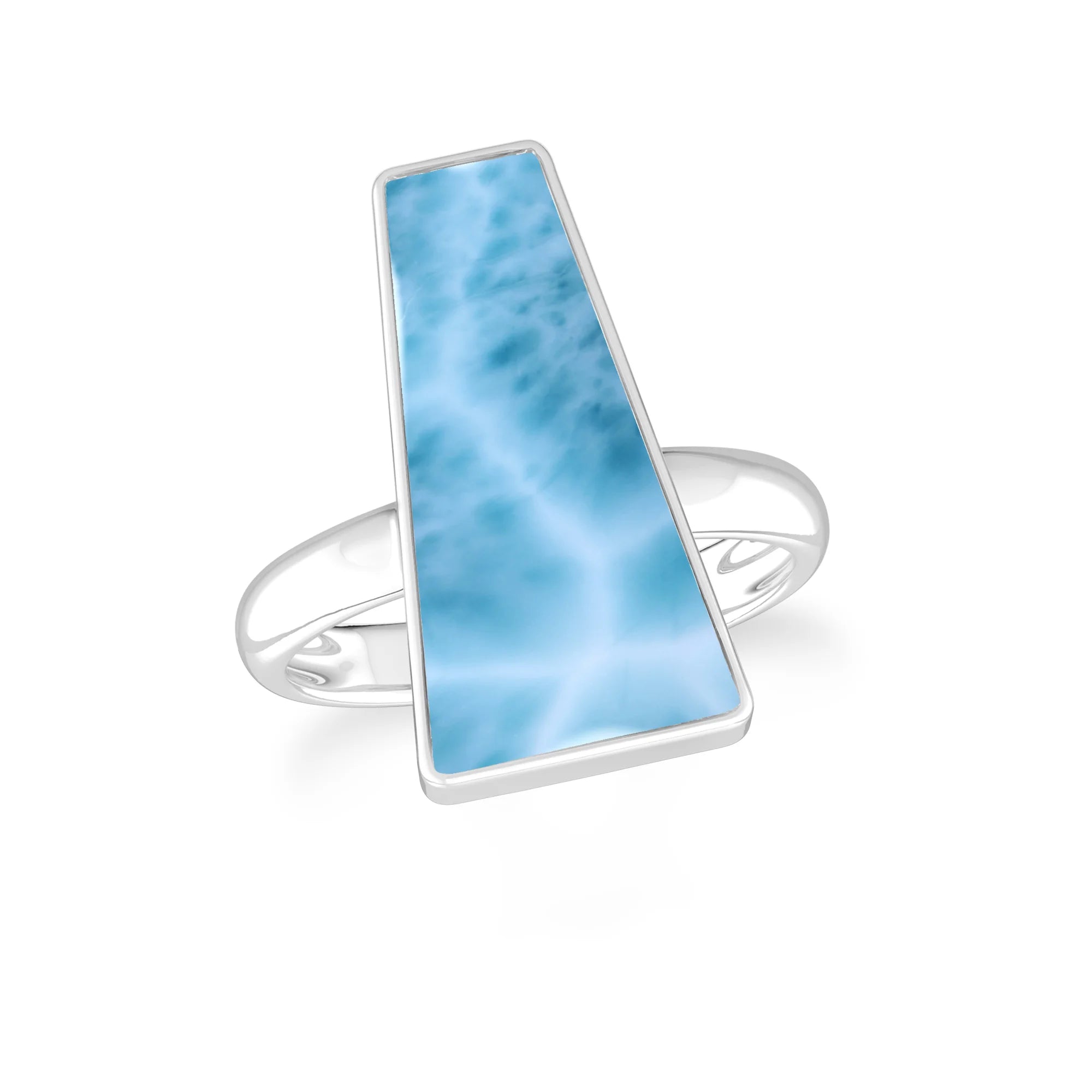 larimar bezel-set ring