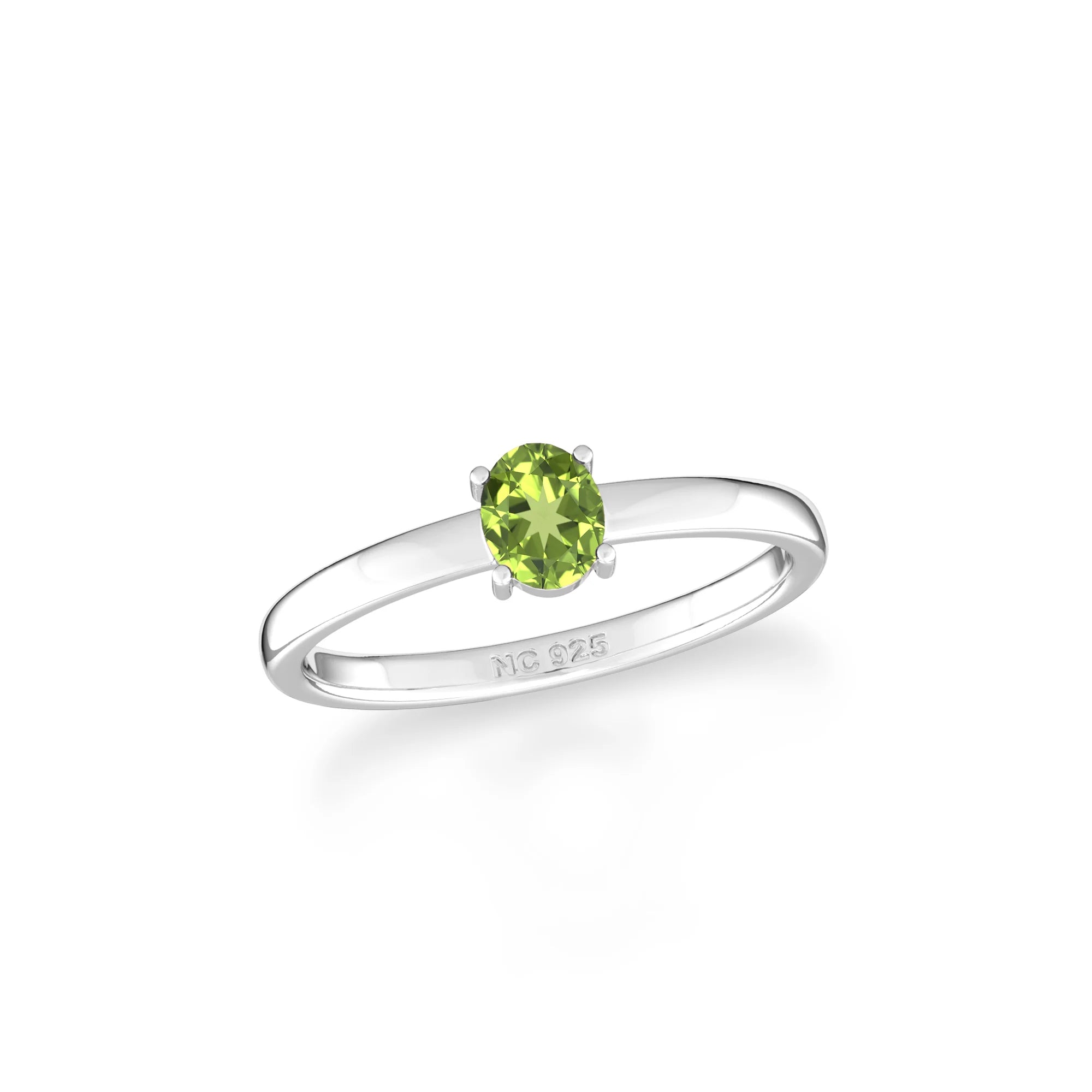peridot stackable prong-set ring
