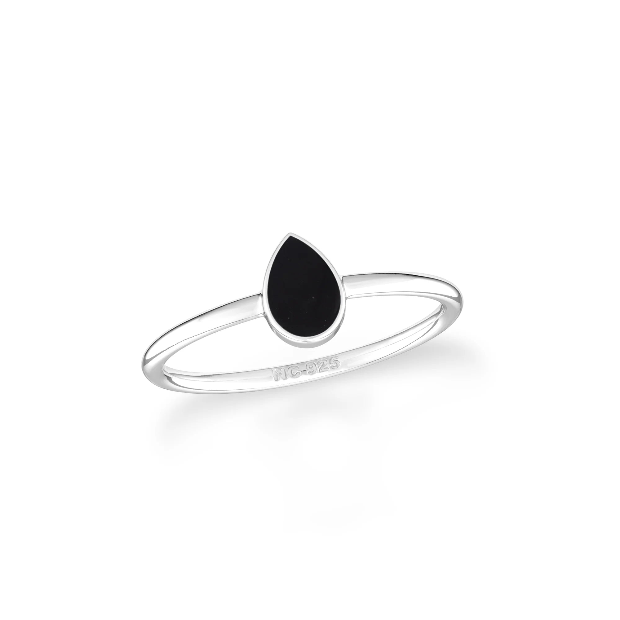 shungite bezel-set ring
