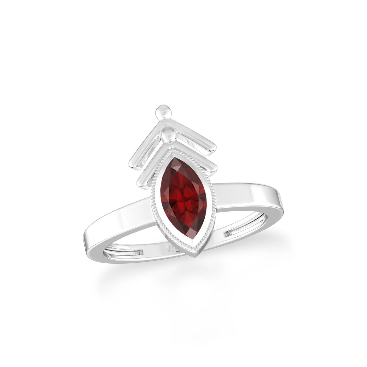 garnet bezel-set ring