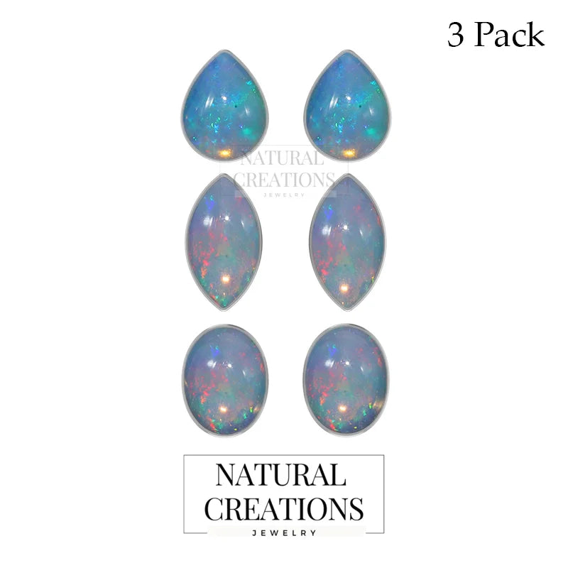 ethiopian opal cab earrings