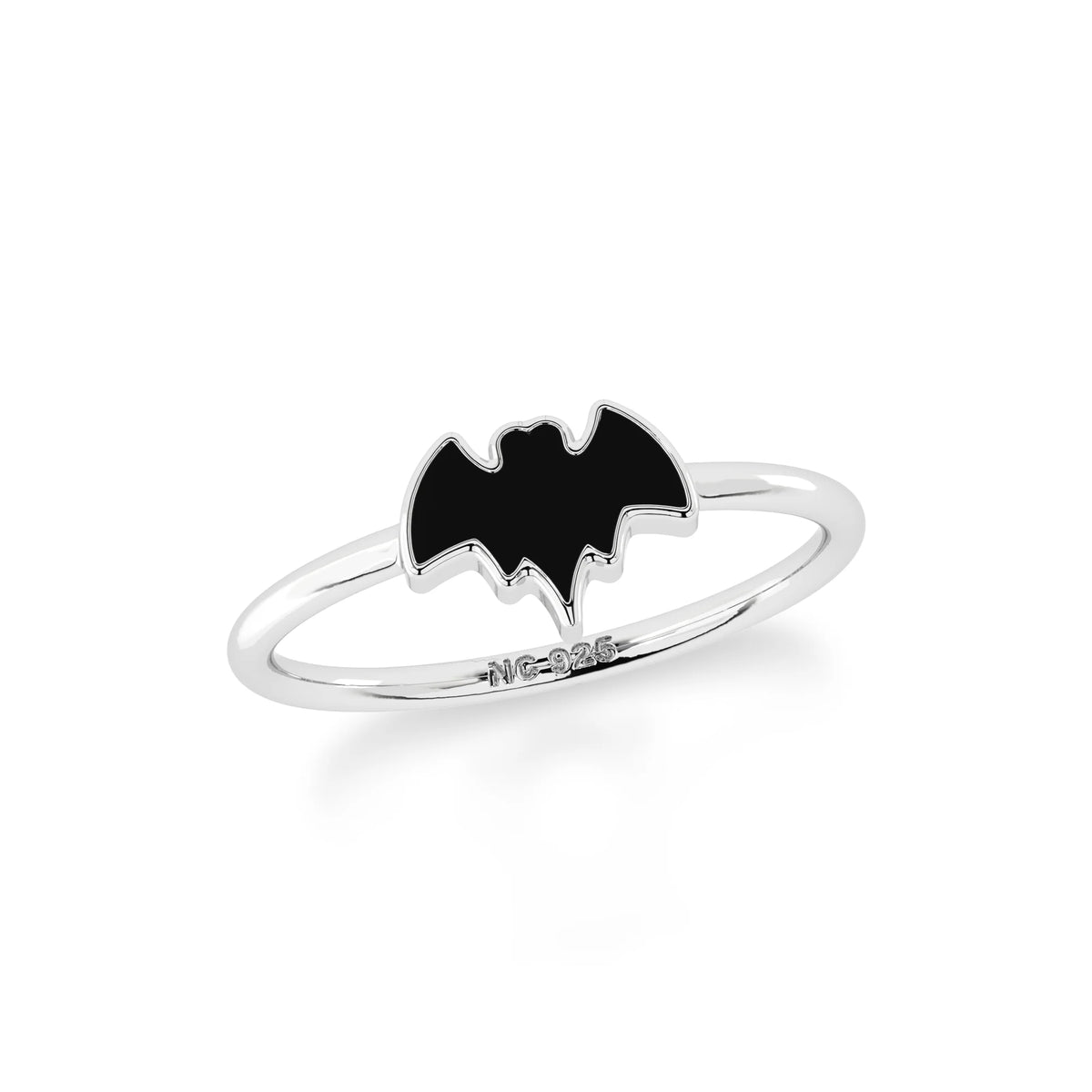 black tourmaline stackable bezel-set ring