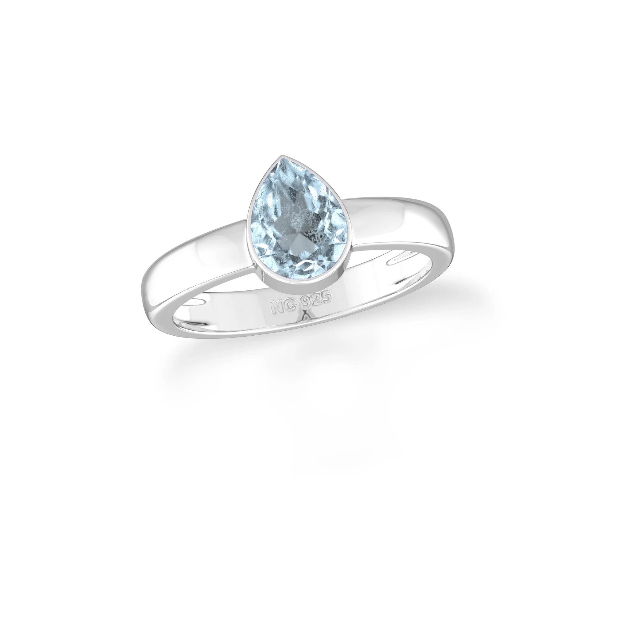 aquamarine bezel-set ring
