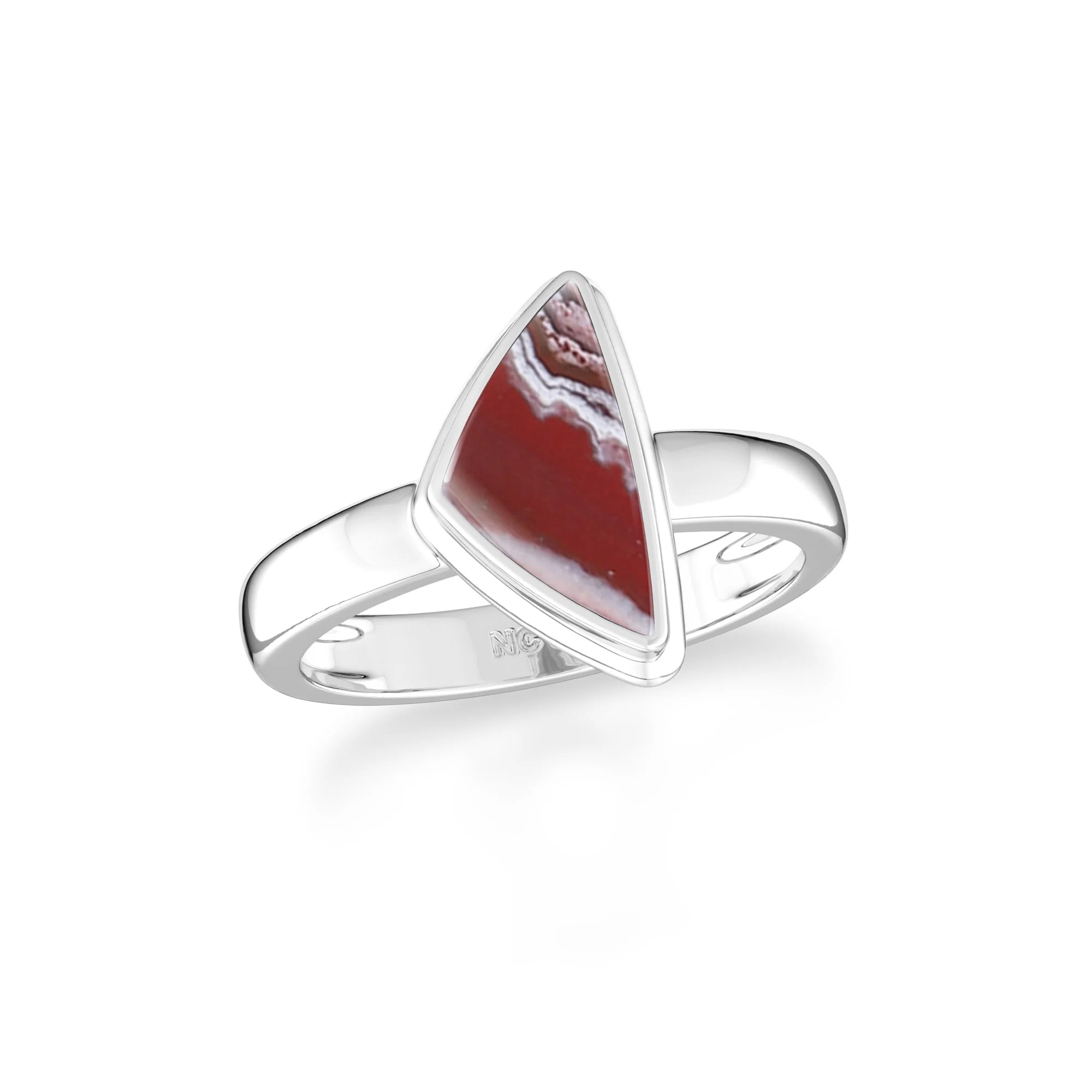 crazy-lace-agate bezel-set ring