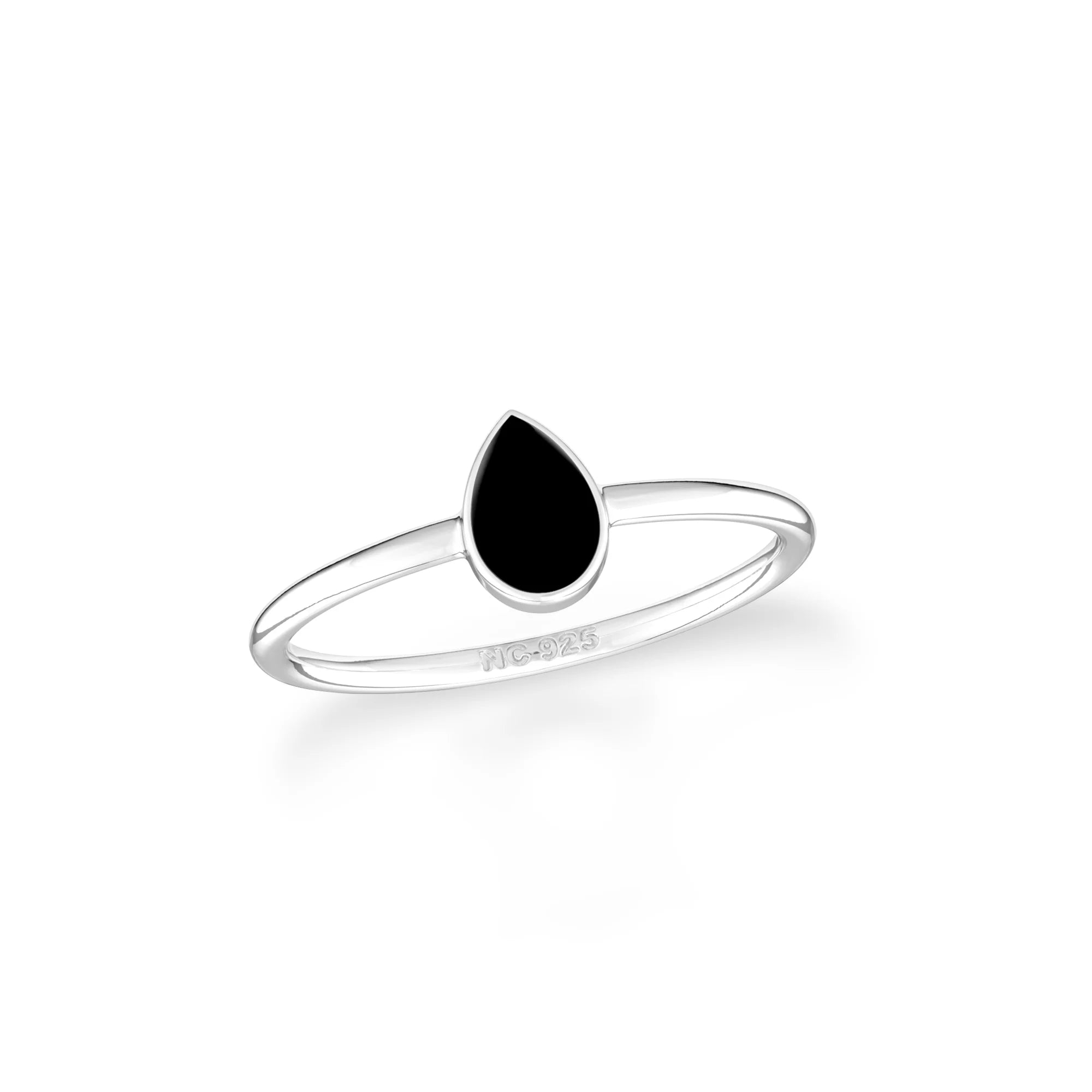 black onyx bezel-set ring