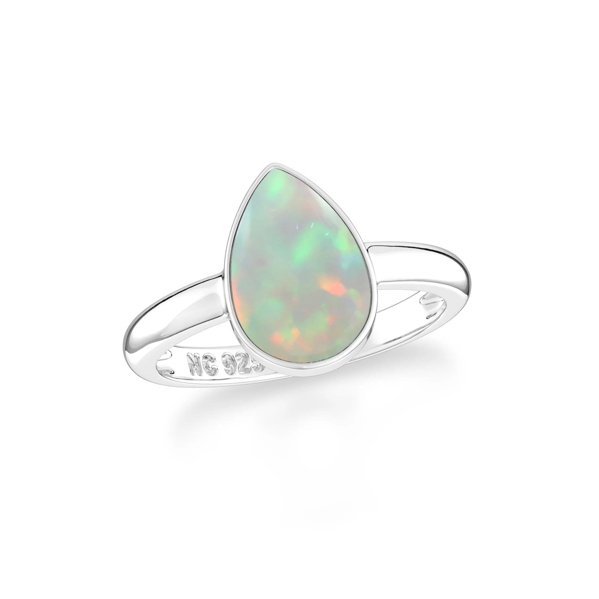 ethiopian opal bezel-set ring