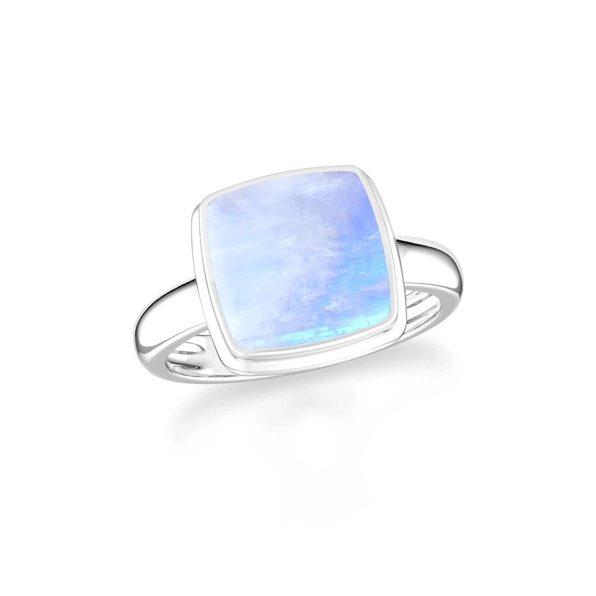 purple-moonstone bezel-set ring