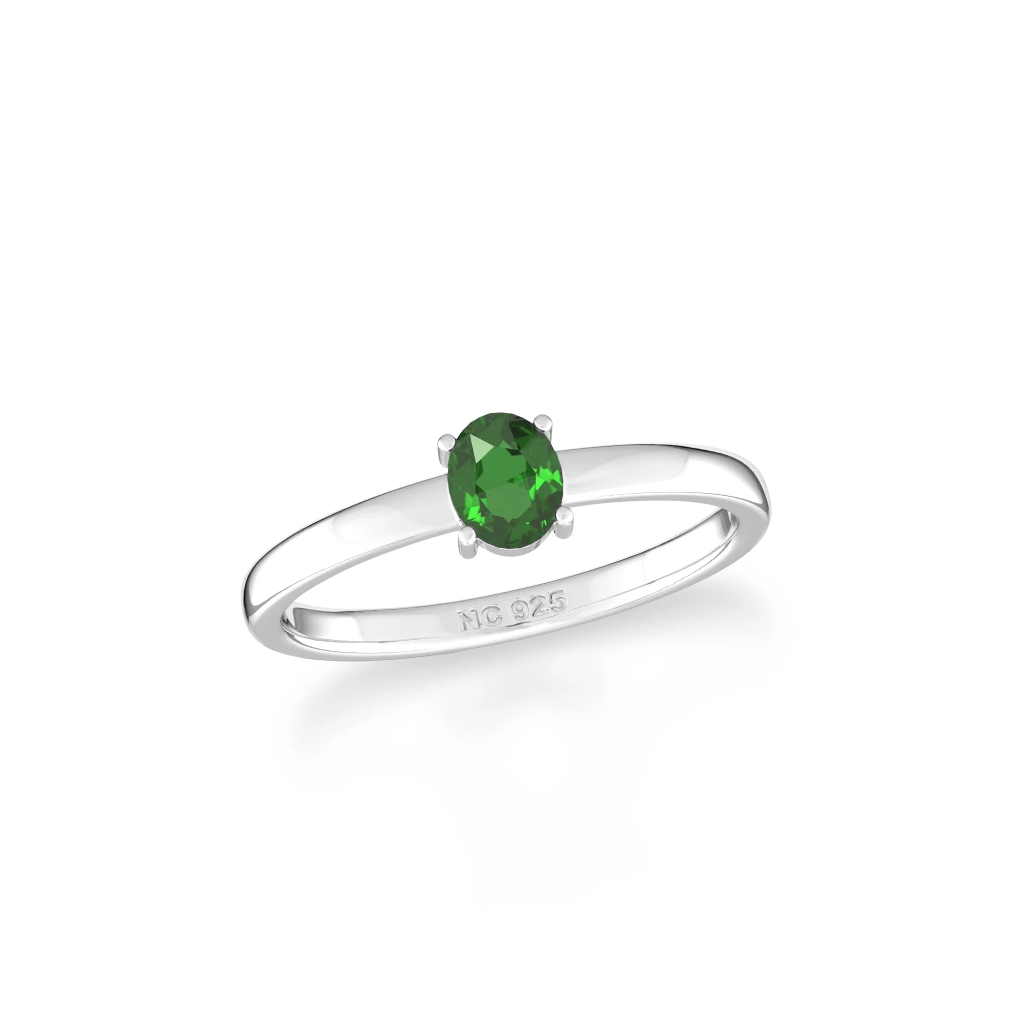 chrome diopside stackable prong-set ring