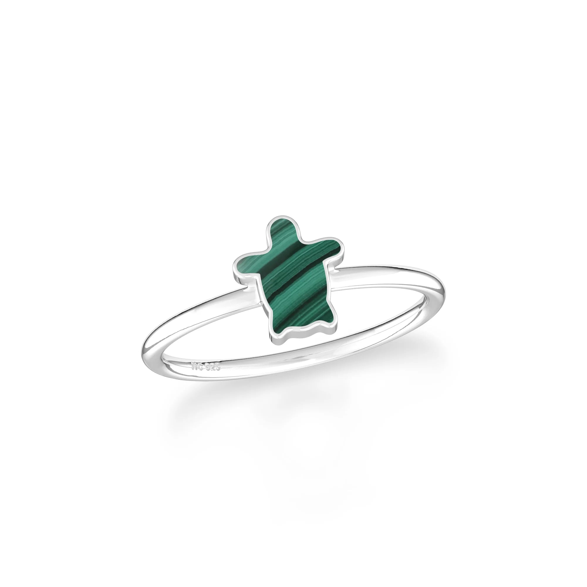 malachite stackable bezel-set ring