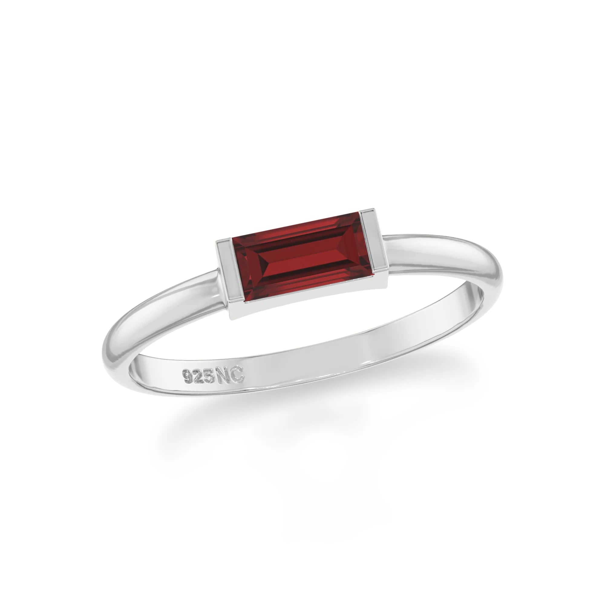 garnet stackable bezel-set ring