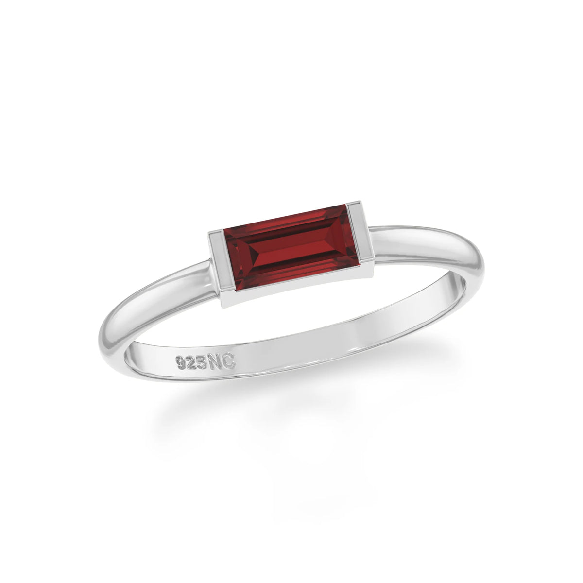 garnet stackable bezel-set ring