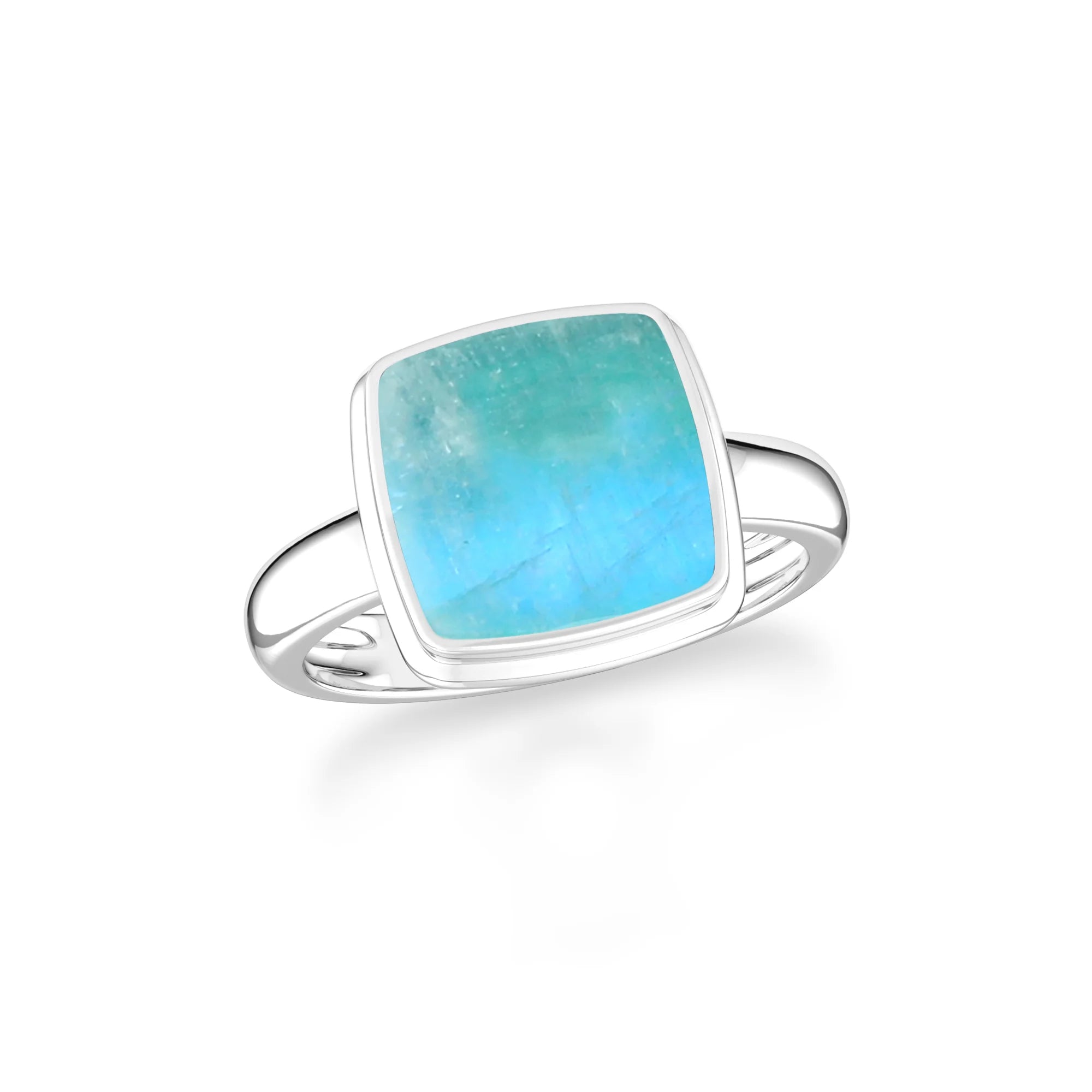 green-moonstone bezel-set ring
