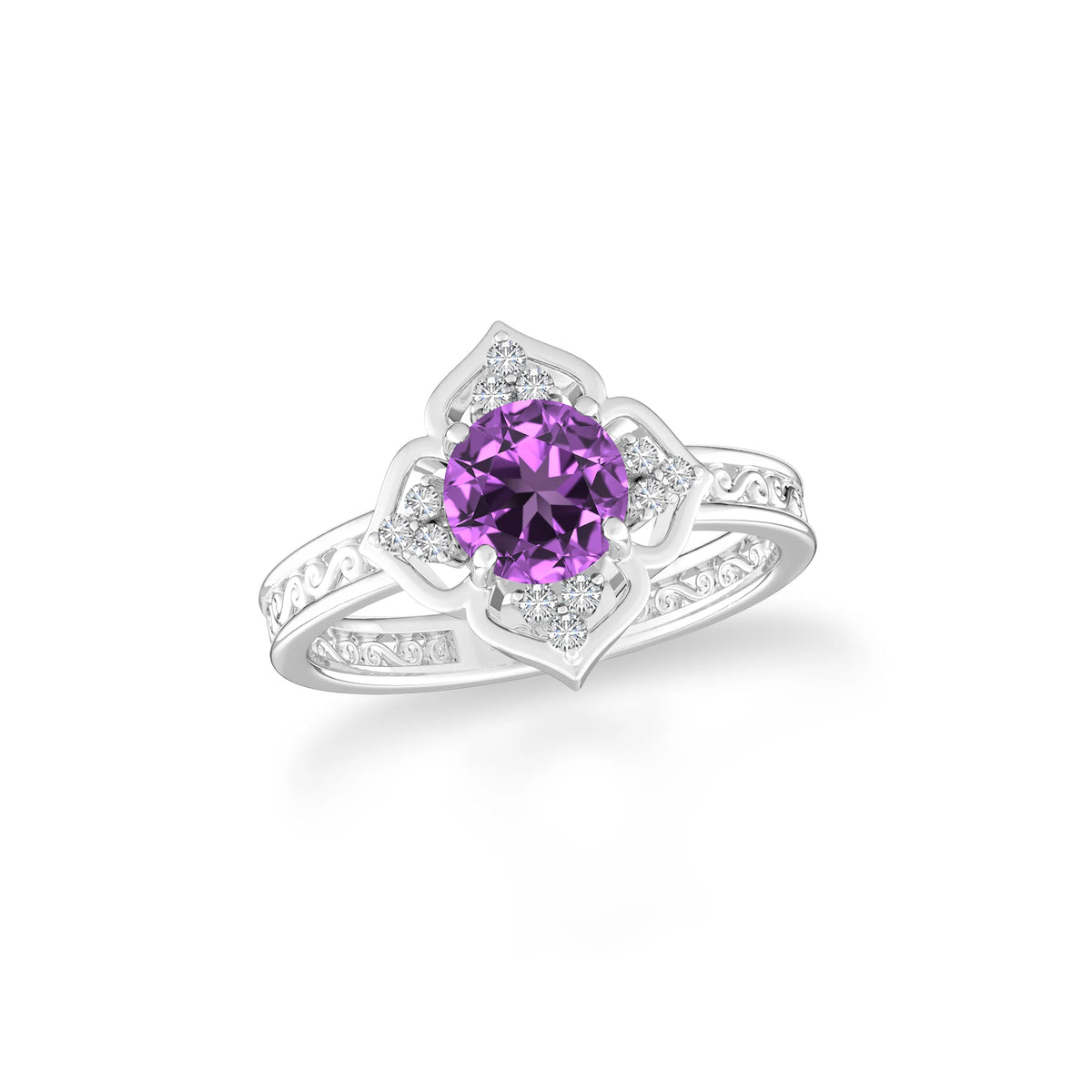 amethyst prong-set ring