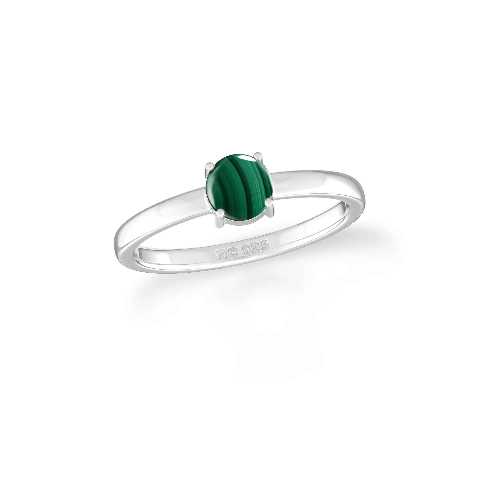 malachite stackable prong-set ring