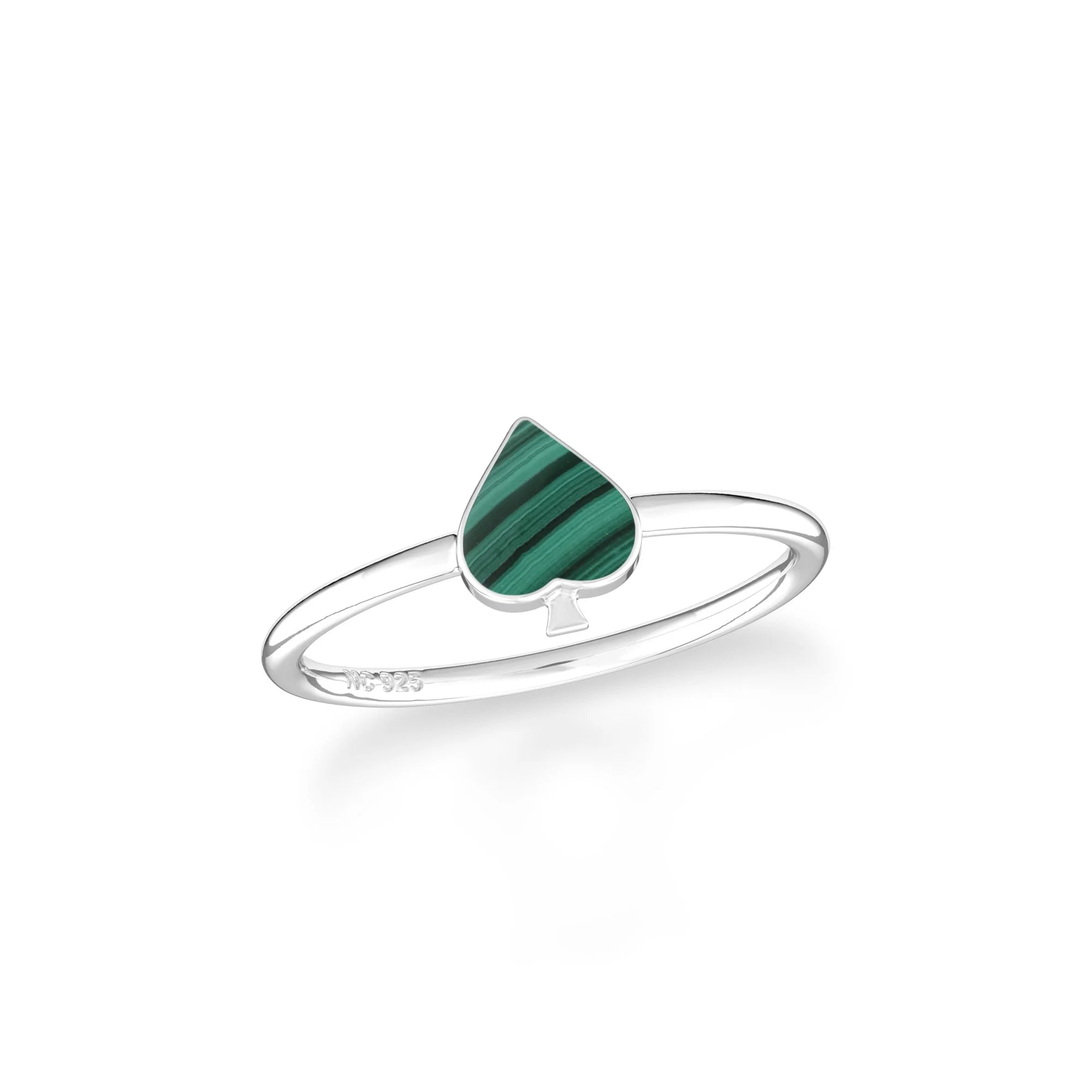 malachite stackable bezel-set ring