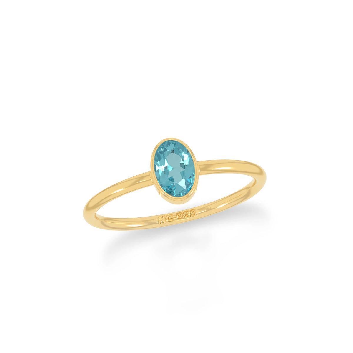 paraiba apatite stackable bezel-set ring