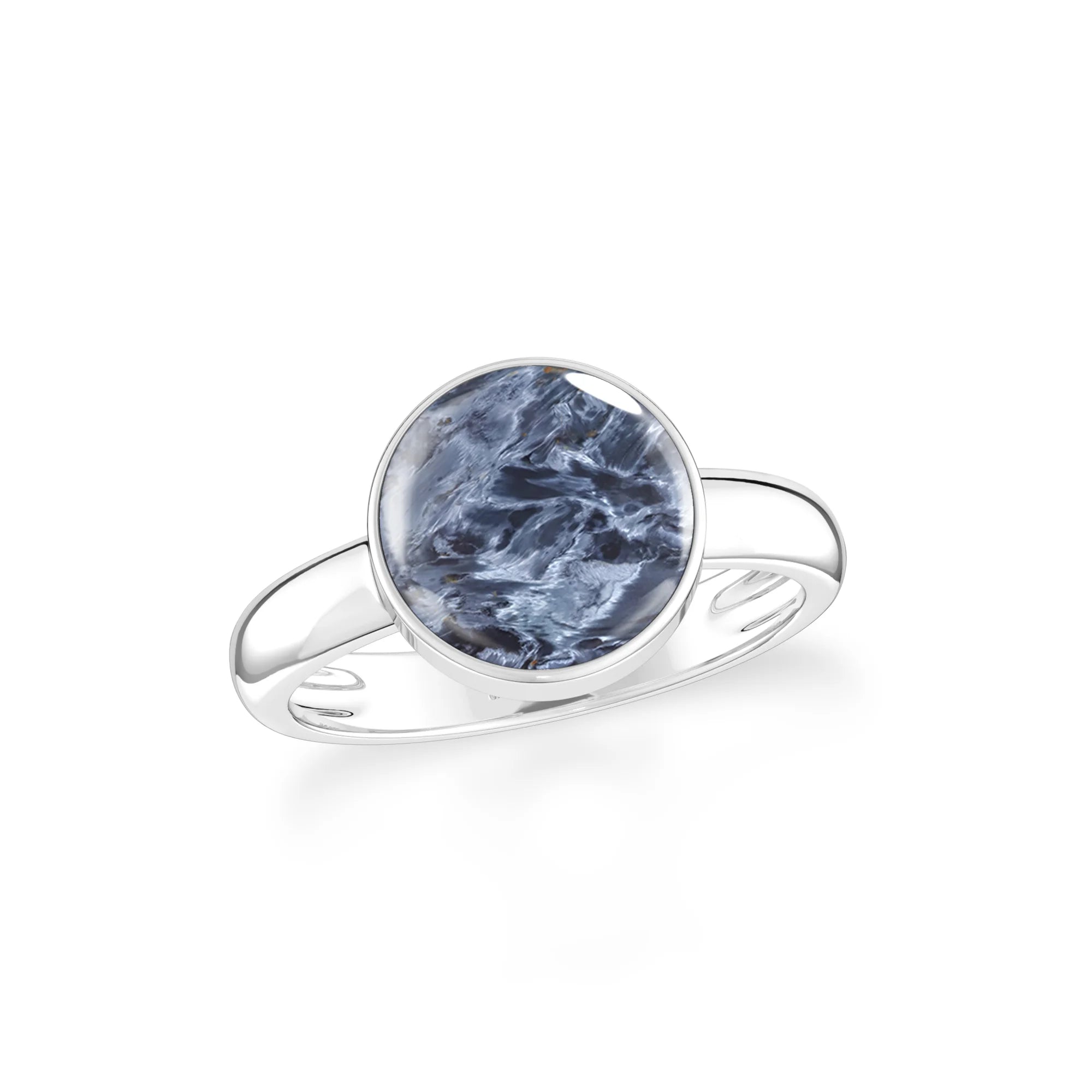 pietersite bezel-set ring