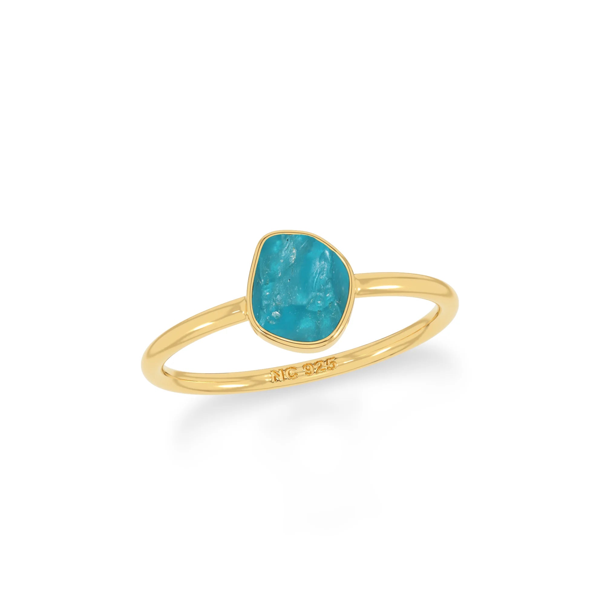 paraiba apatite stackable bezel-set ring