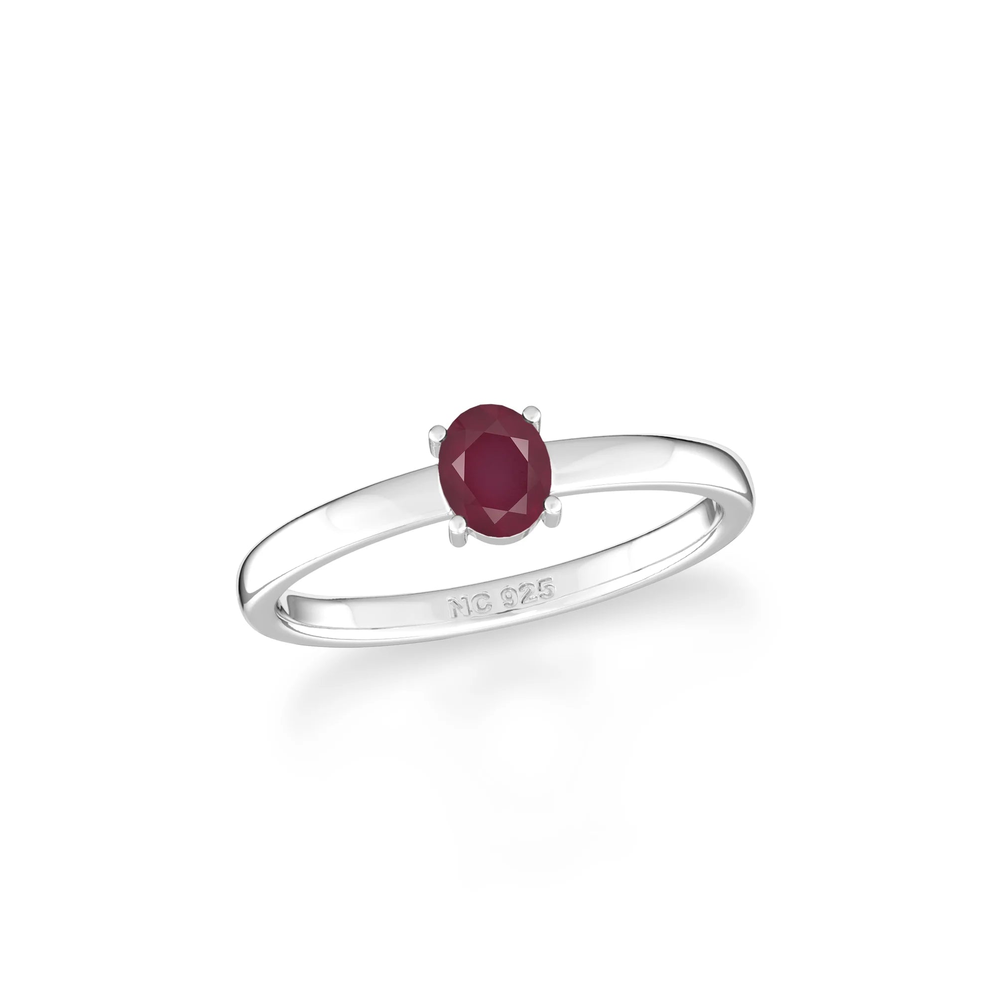 ruby stackable prong-set ring