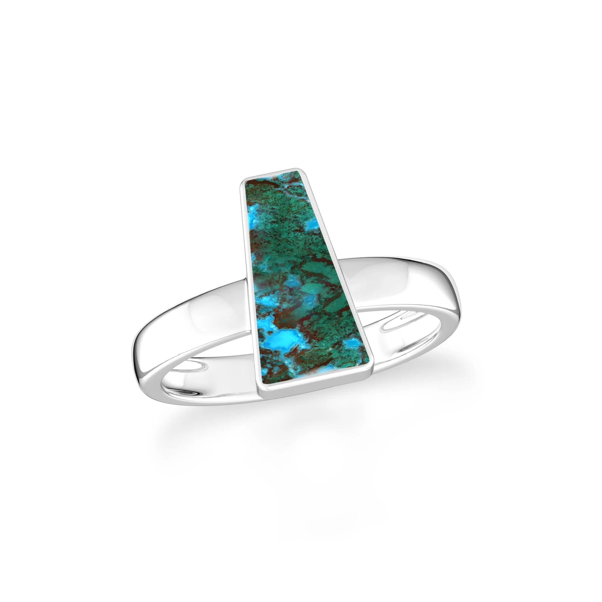 chrysocolla bezel-set ring