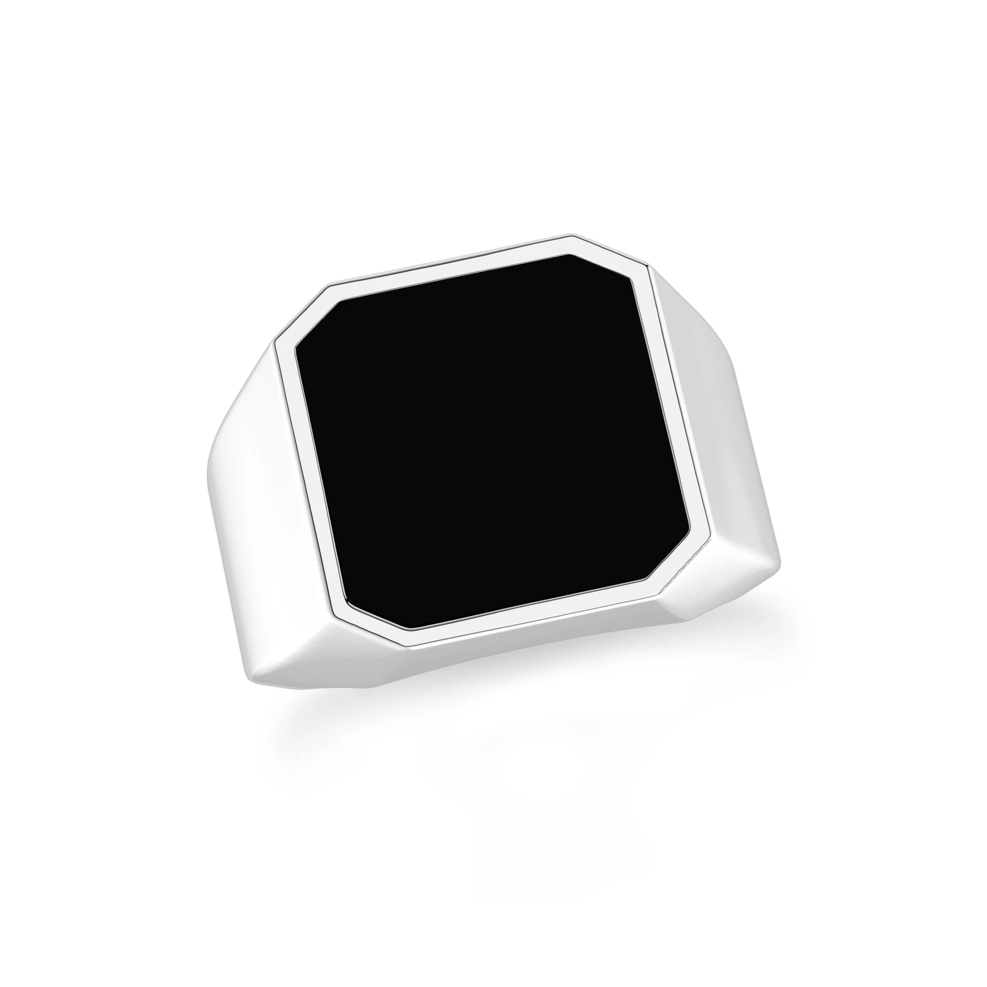 black tourmaline men bezel-set ring