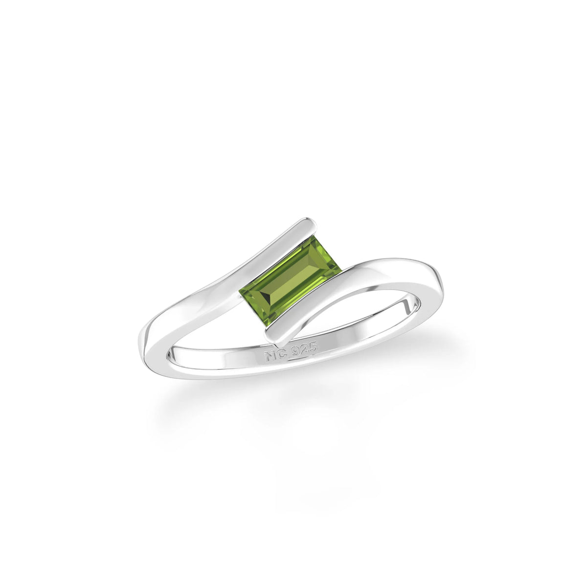 peridot bezel-set ring