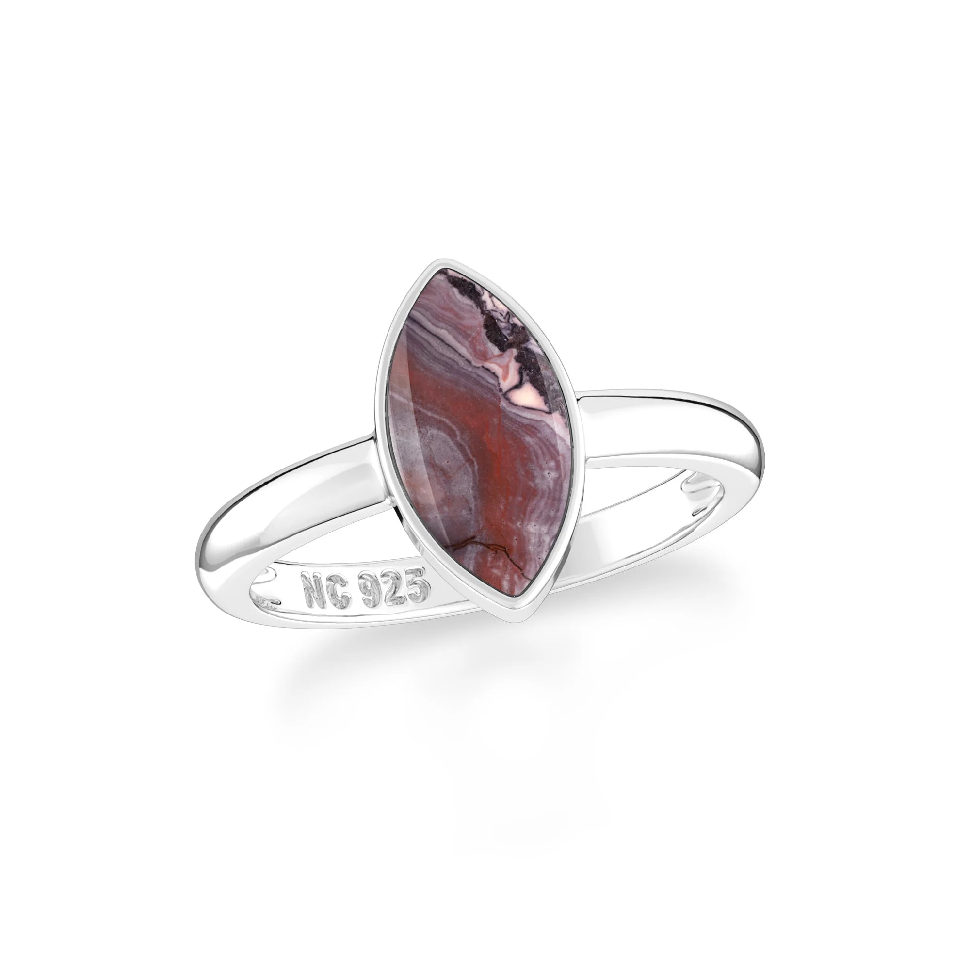 pink spiny-oyster bezel-set ring