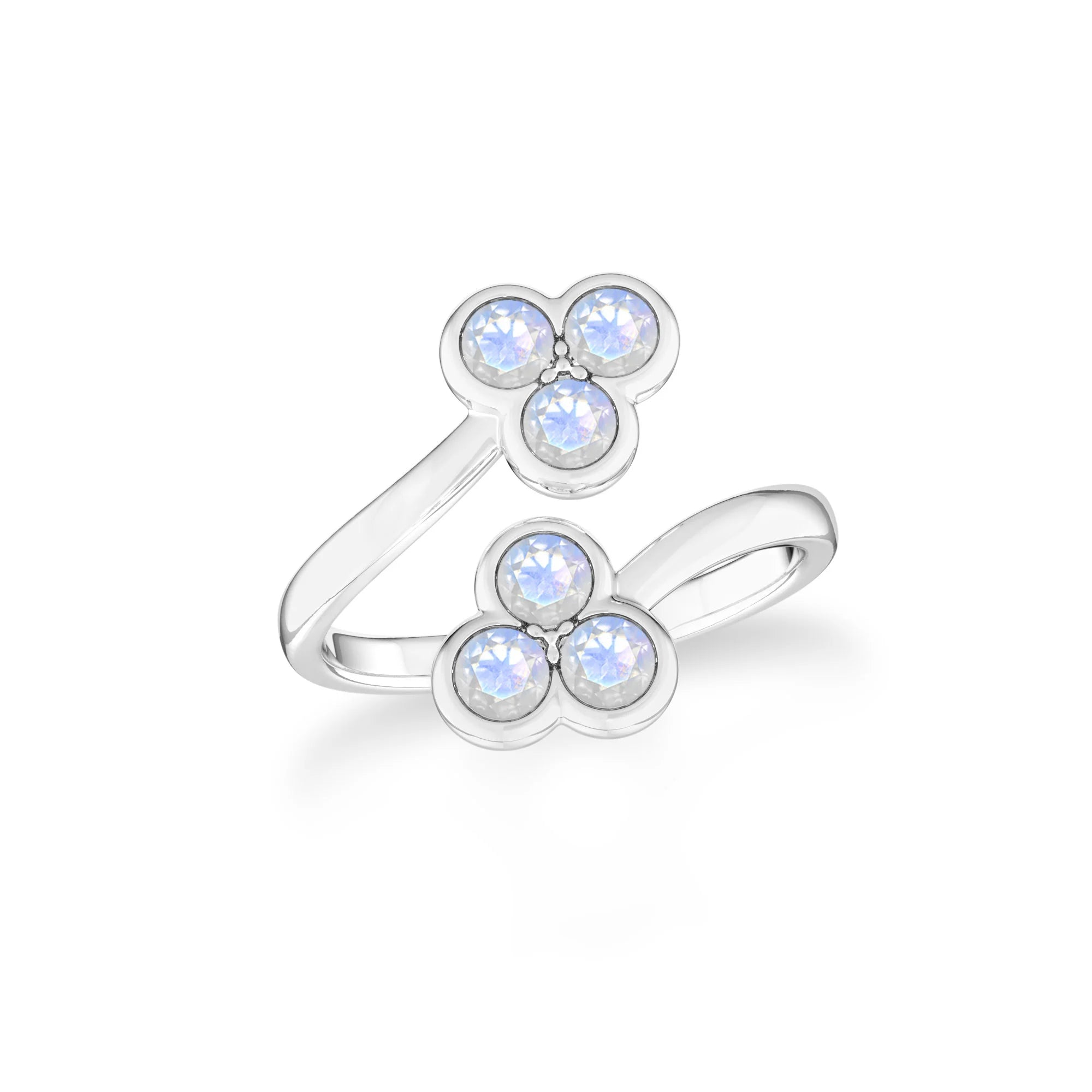 rainbow-moonstone bezel-set ring