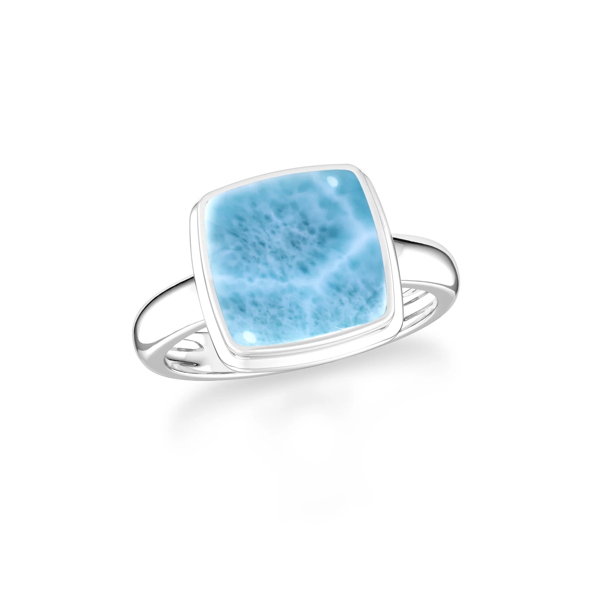 larimar bezel-set ring