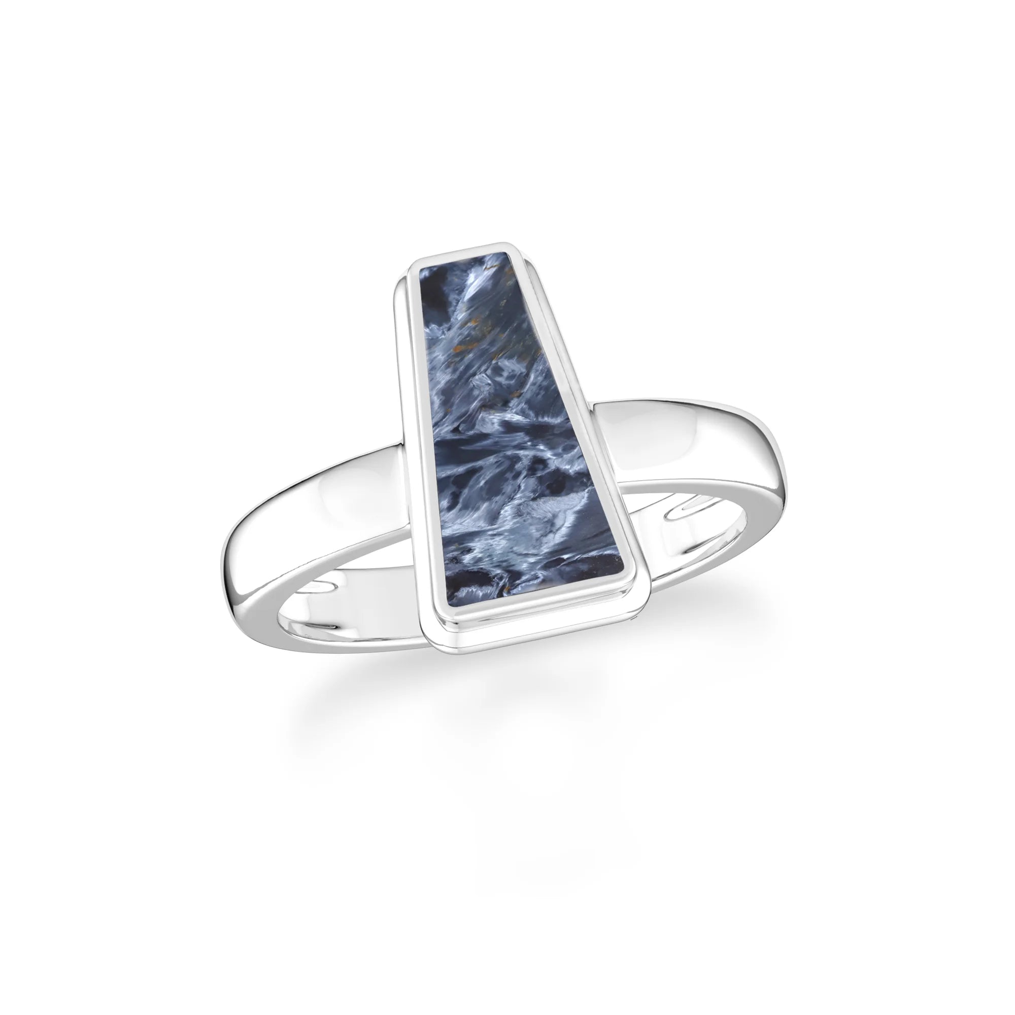 pietersite bezel-set ring