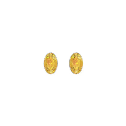 citrine cut oval earrings