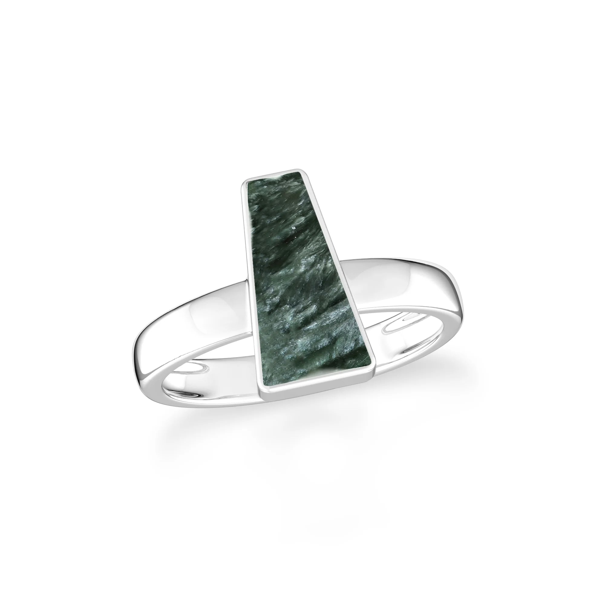 seraphinite bezel-set ring