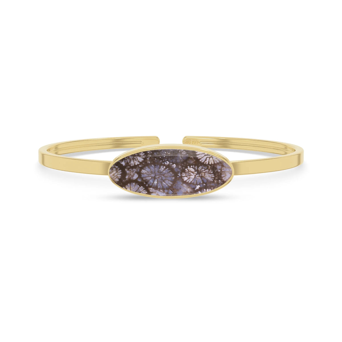 black fossil coral rough bracelet