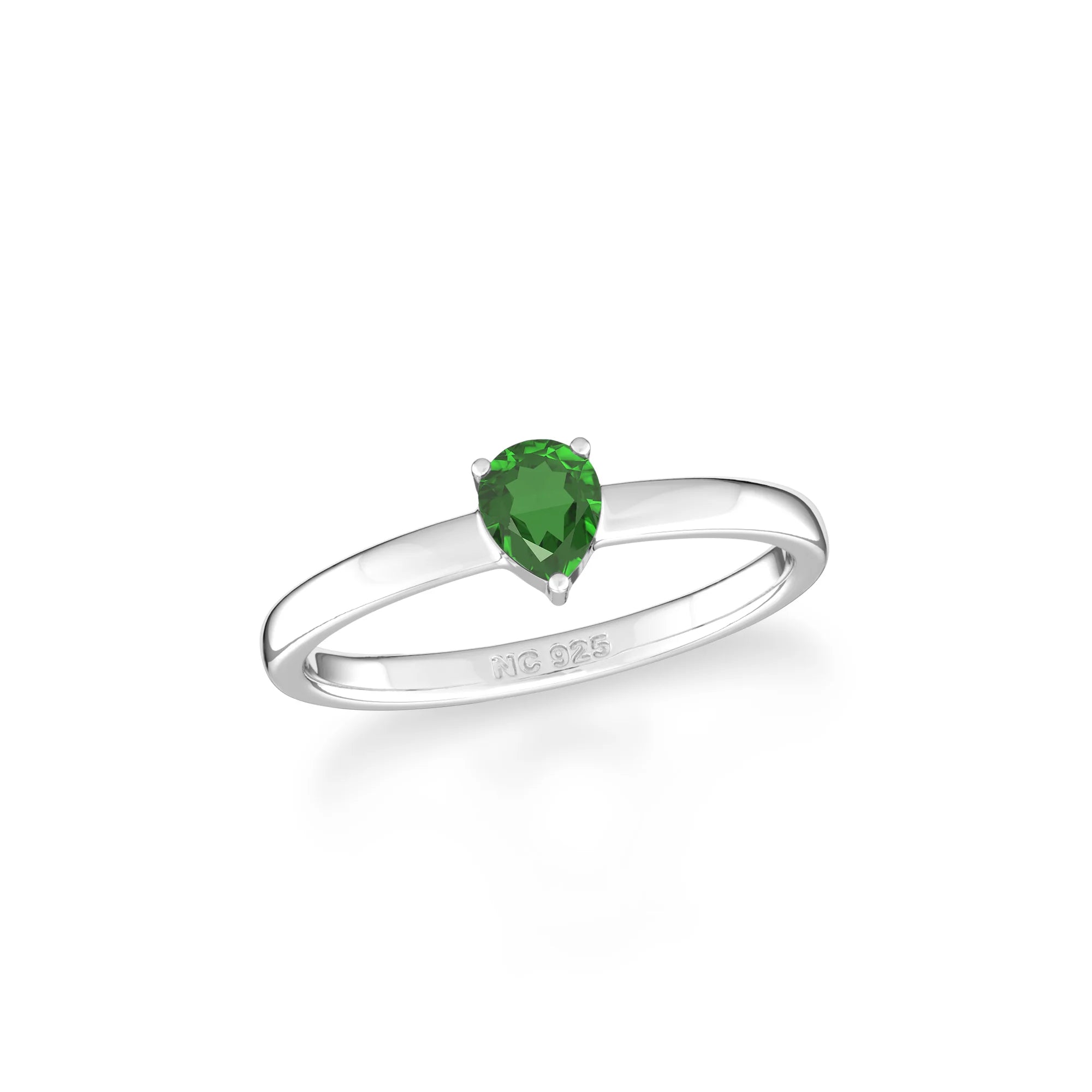 chrome diopside stackable prong-set ring