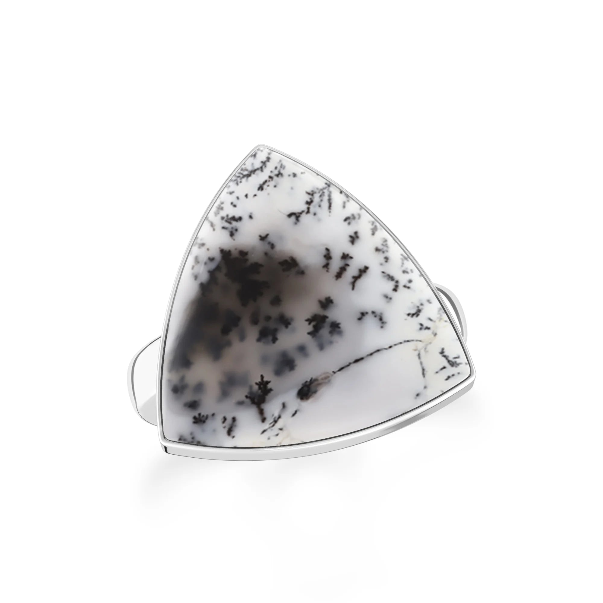 dendritic-opal bezel-set ring